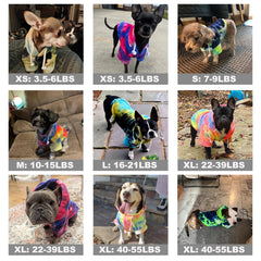 Mklhgty sudadera para perro con espalda, estampado multicolor que añade estilo y abriga