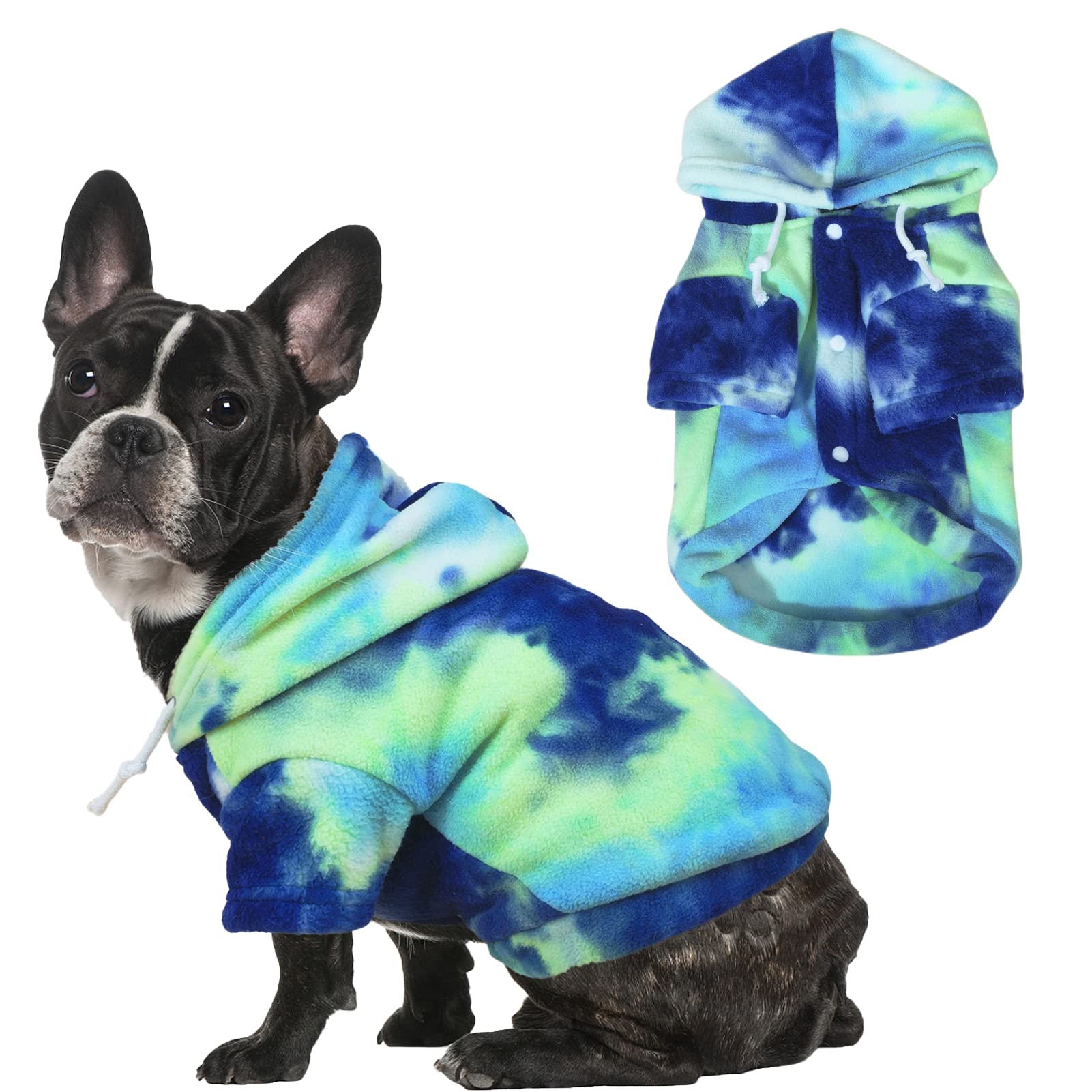 Mklhgty sudadera para perro pequeño con arcoiris en el frente, ideal para paseos diarios.