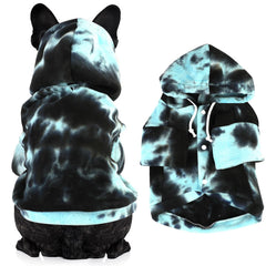 Mklhgty sudadera para perro pequeño con diseño teñido multicolor, ideal para salidas.
