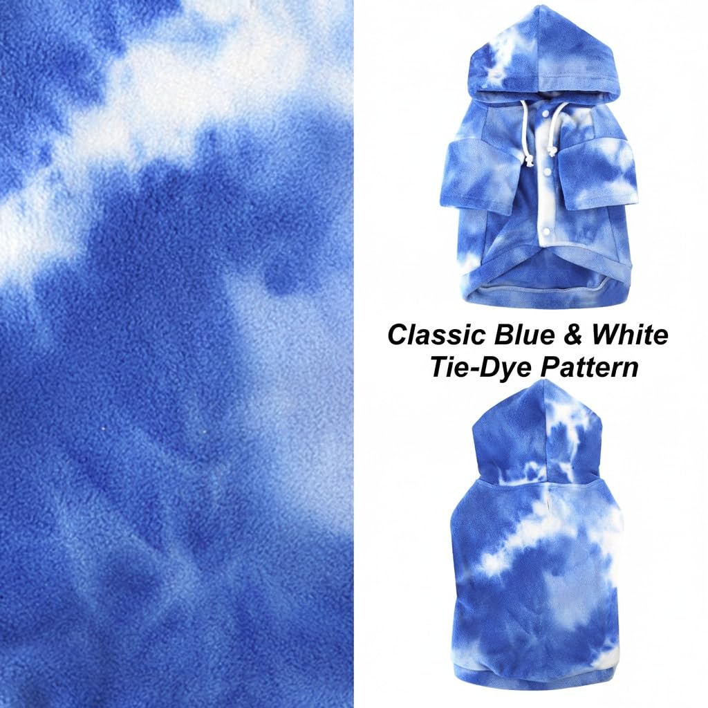 Mklhgty hoodie de perro tie-dye cierre de botones, fácil de usar