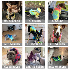 Mklhgty hoodie de perro tie-dye vista trasera, estilo llamativo
