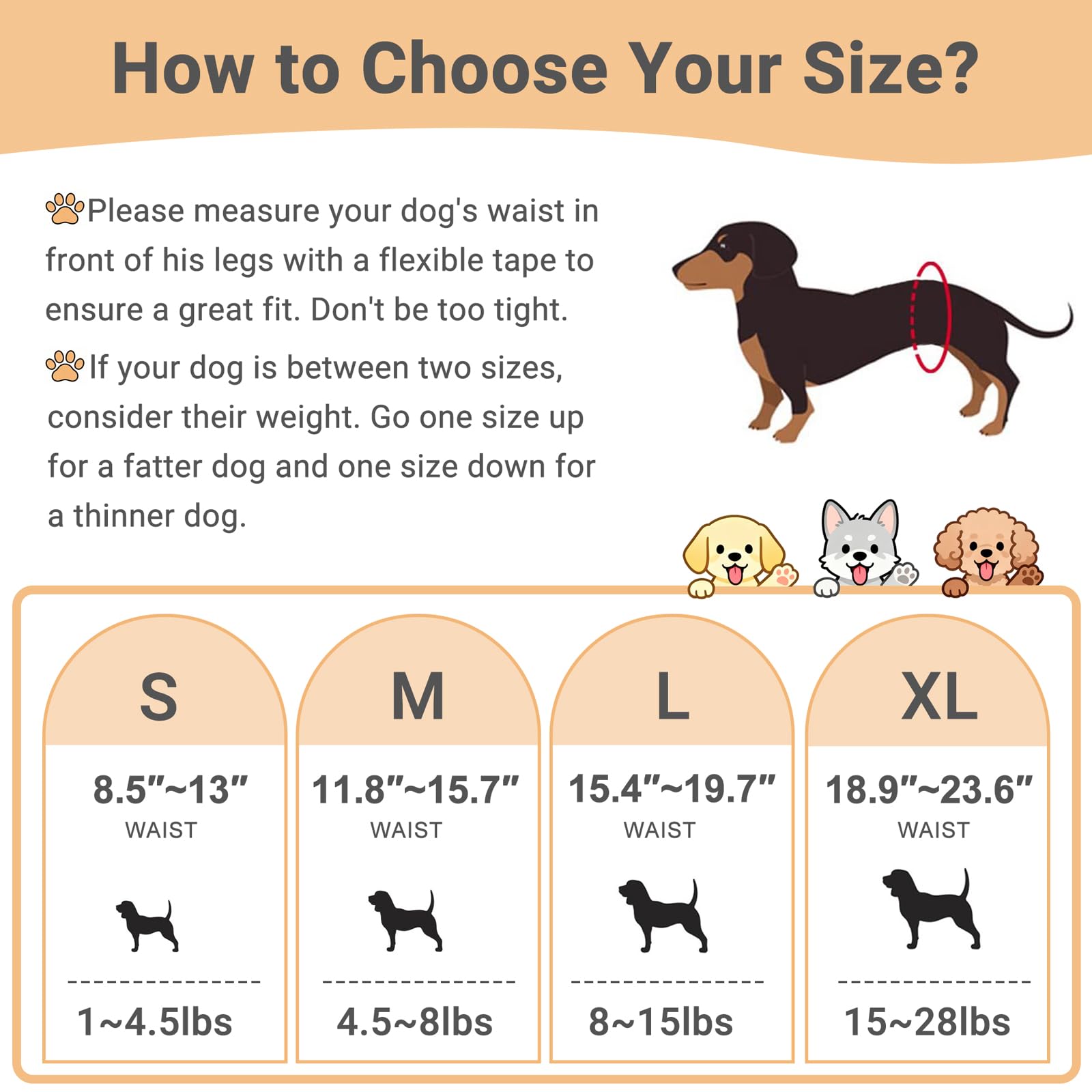 Mkono banda abdomen perro amarillo, absorbente y lavable para paseos