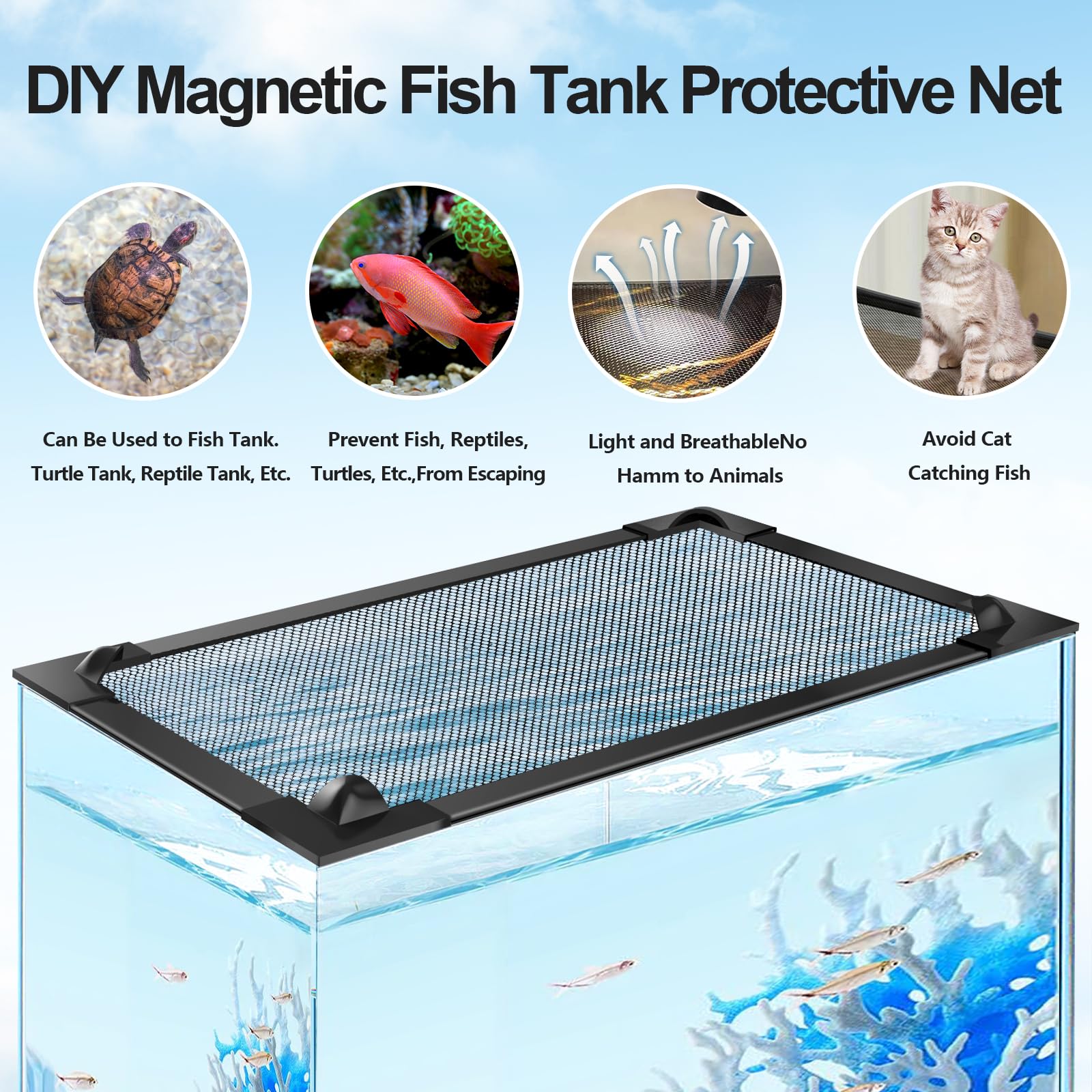 malla ventilada mleju de 5 mm para acuario facilita la ventilación