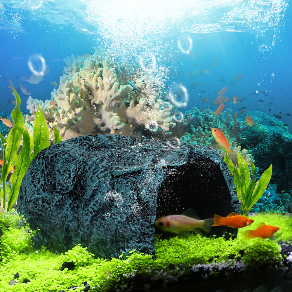 MM PET SUPPLIES cueva natural para peces y reptiles, ideal para esconderse.