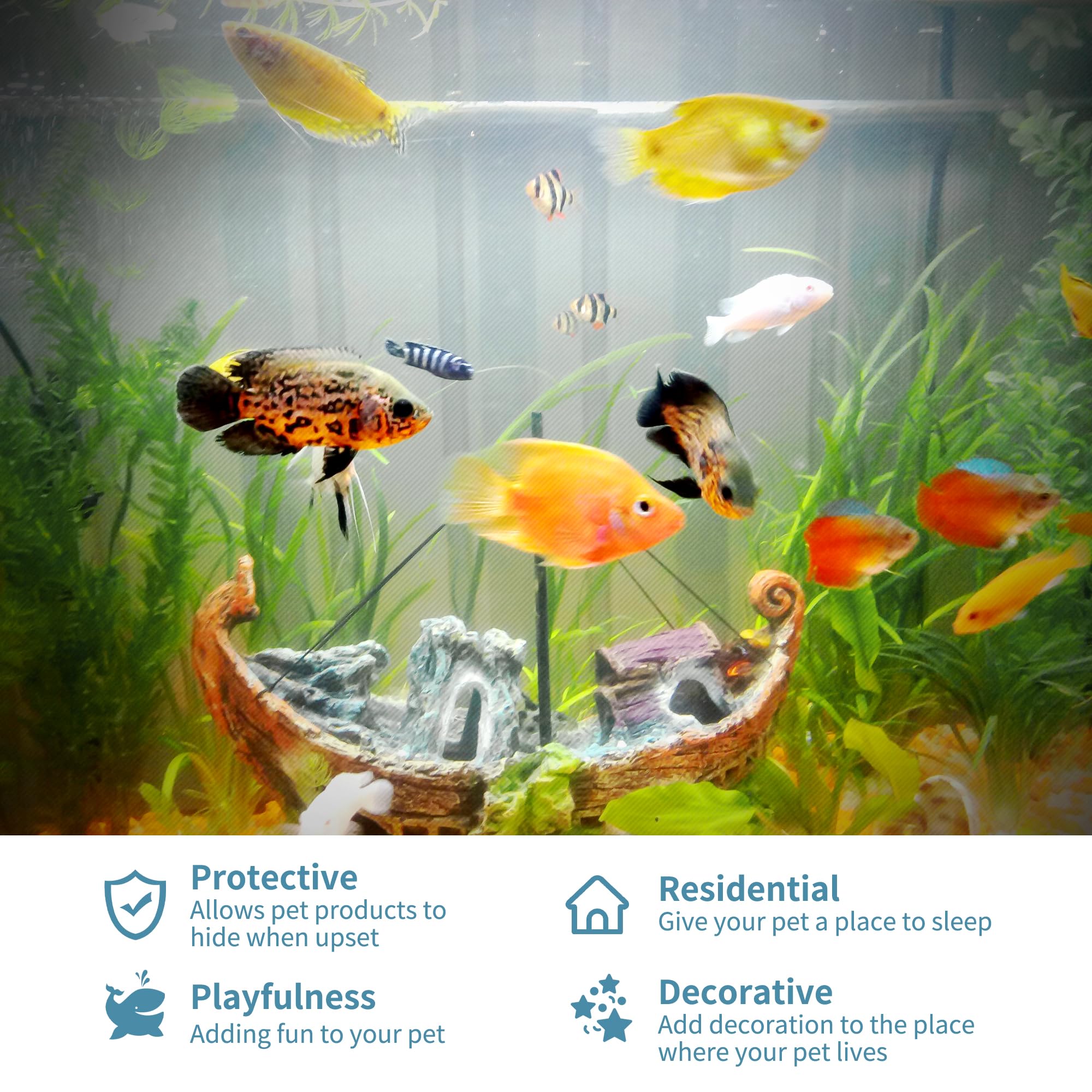 MM PET SUPPLIES refugio natural en resina para acuario y terrario.