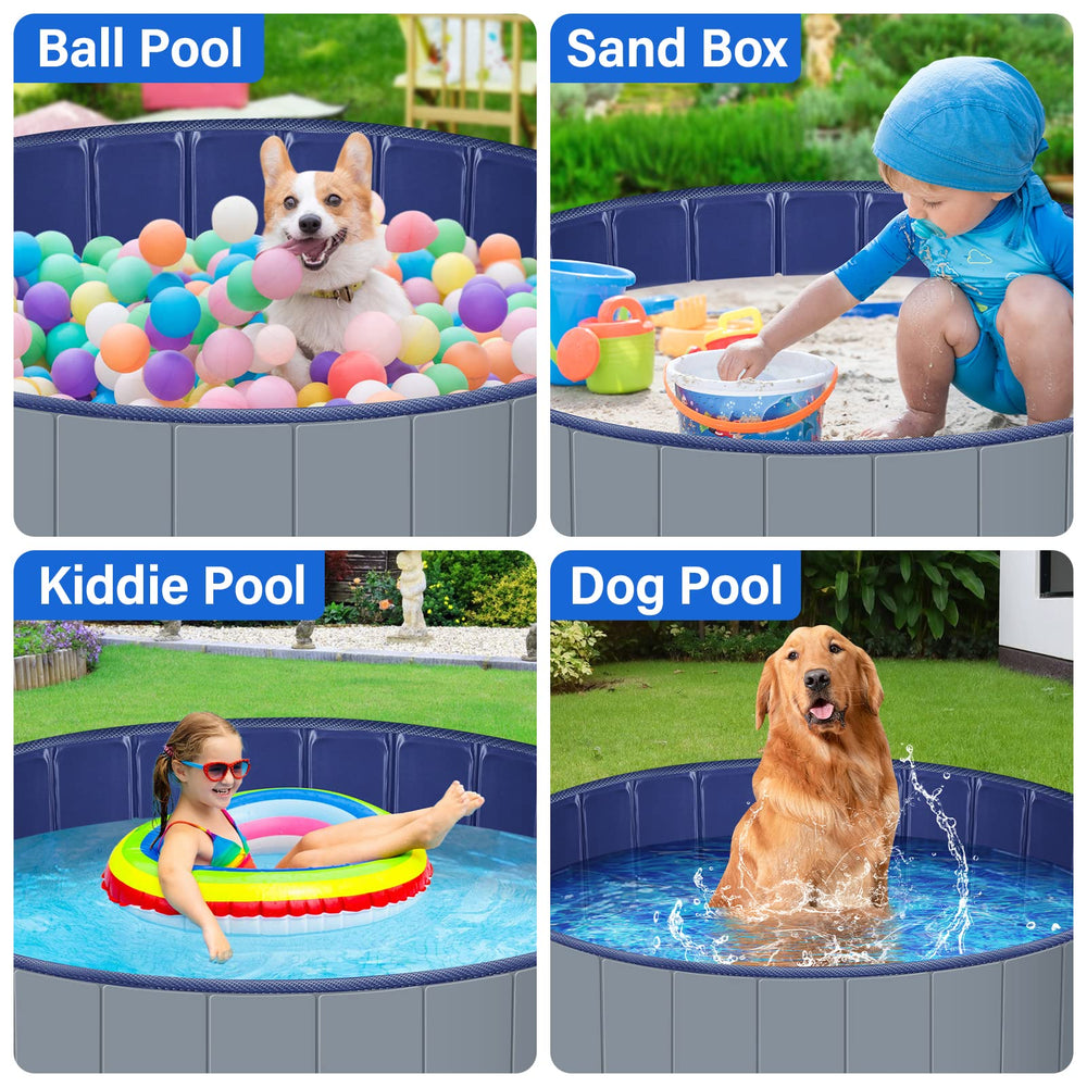 MMdipon piscina para perros grandes, llenado y drenaje para diversión rápida.