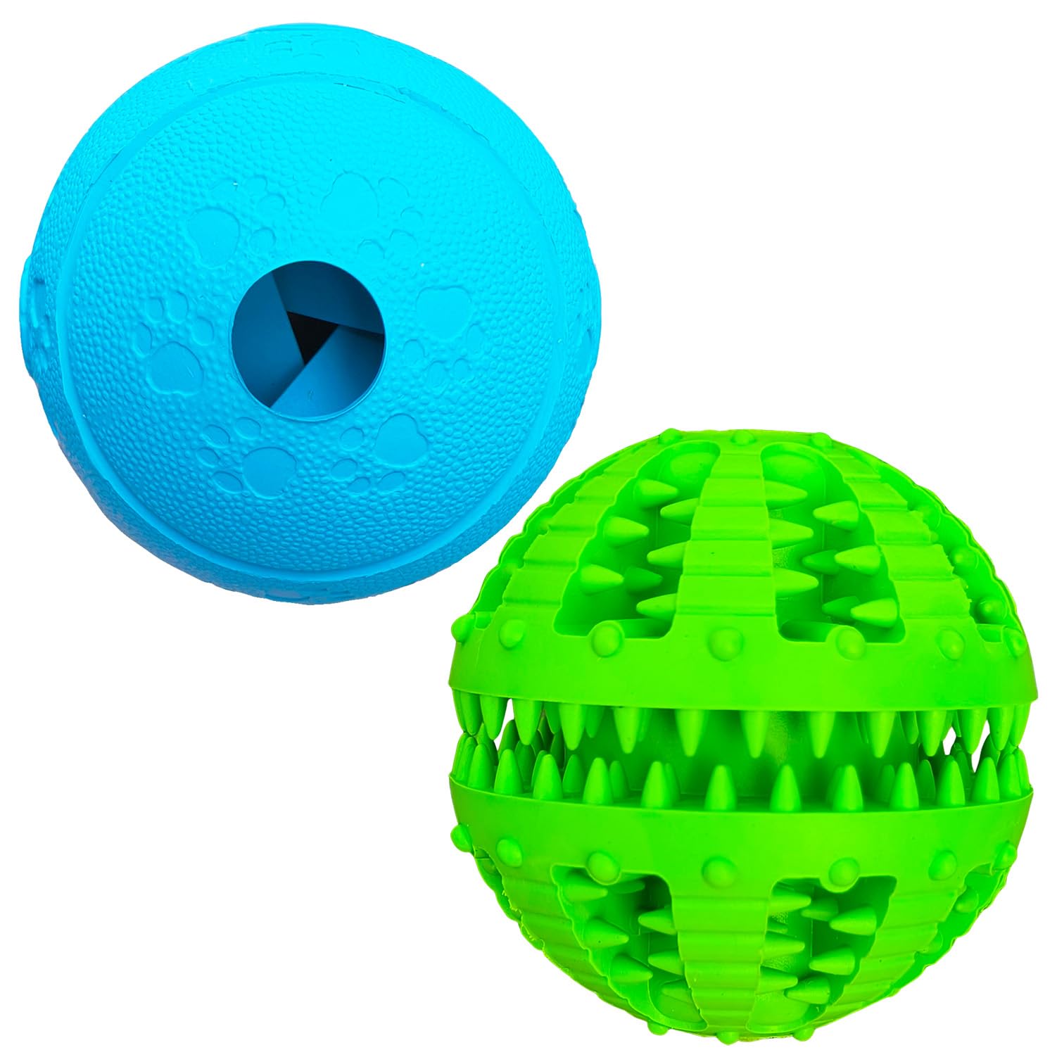 MMSGA bola dientes para perros con colores azul y verde ayuda a limpieza dental