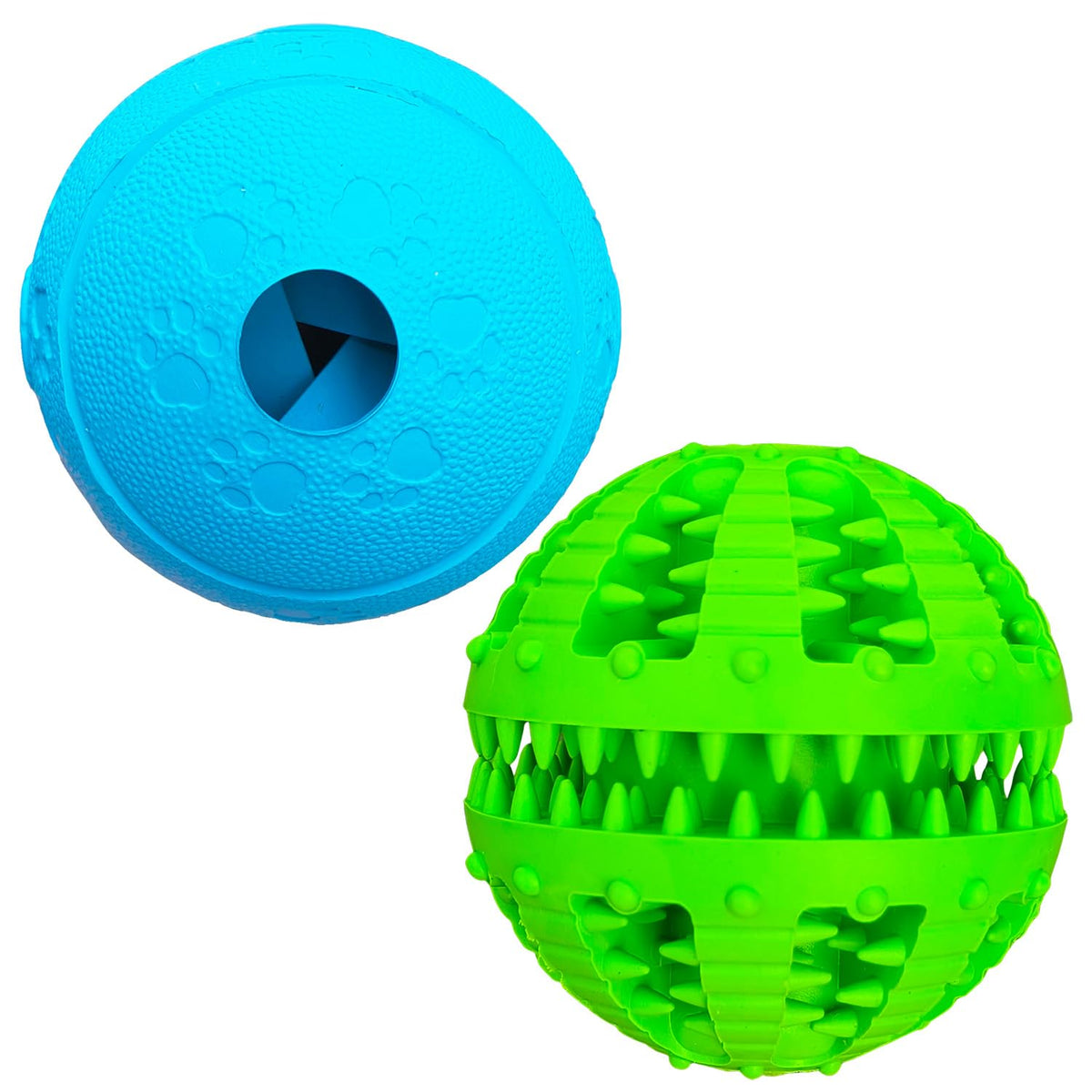 MMSGA bola dientes para perros con colores azul y verde ayuda a limpieza dental