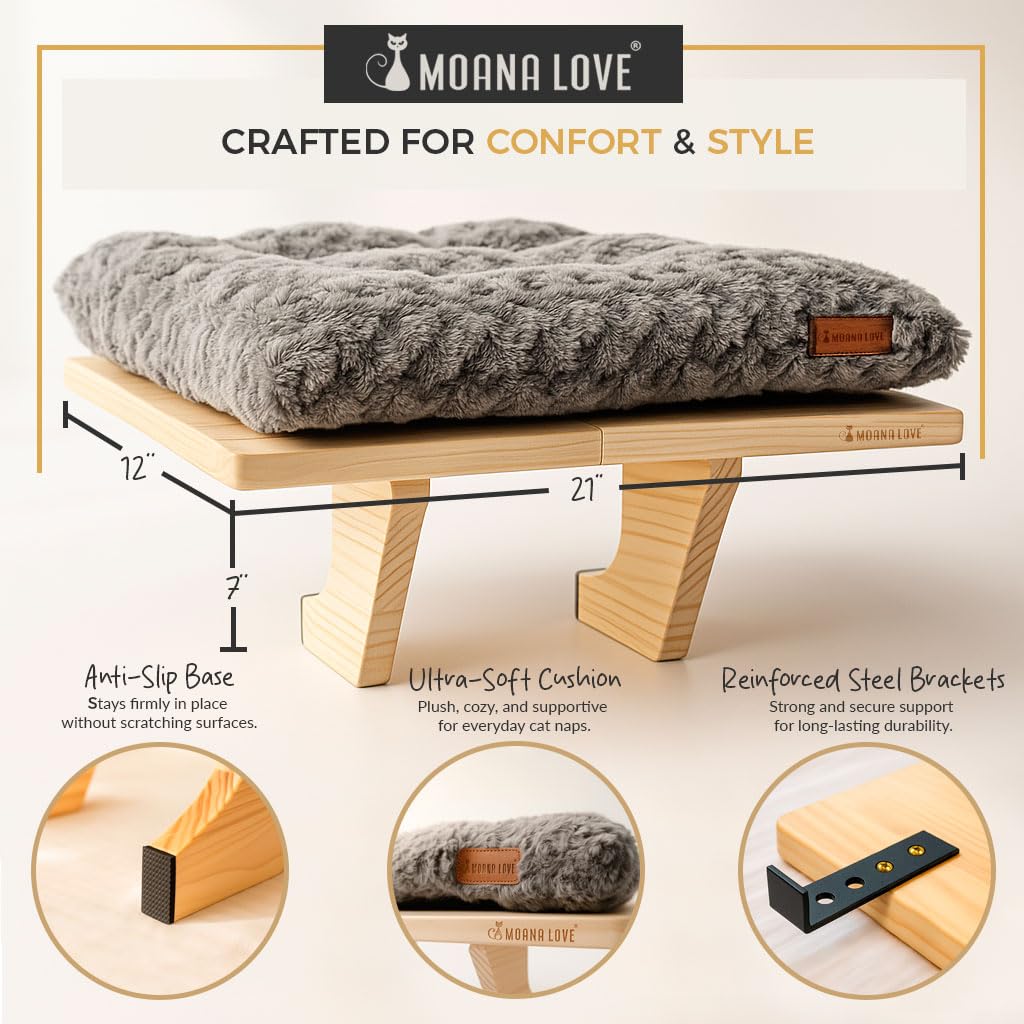 Moana Love confort-ventana-gatos: transforma cualquier ventana en rincón cómodo.