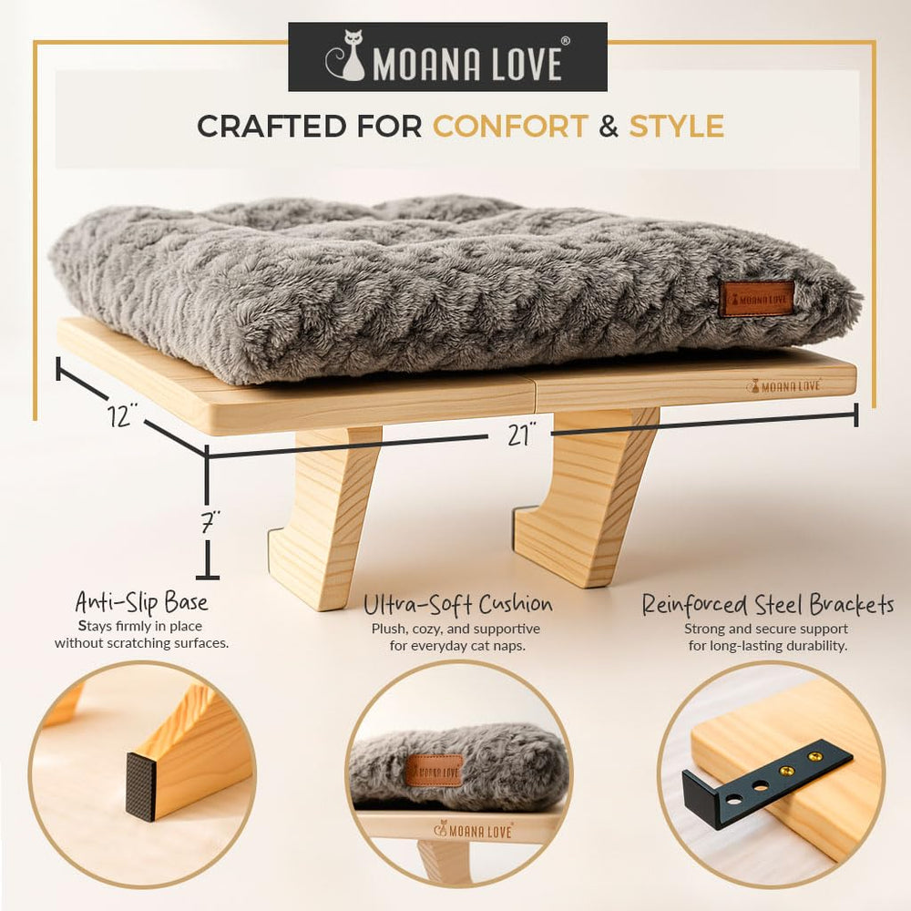 Moana Love confort-ventana-gatos: transforma cualquier ventana en rincón cómodo.