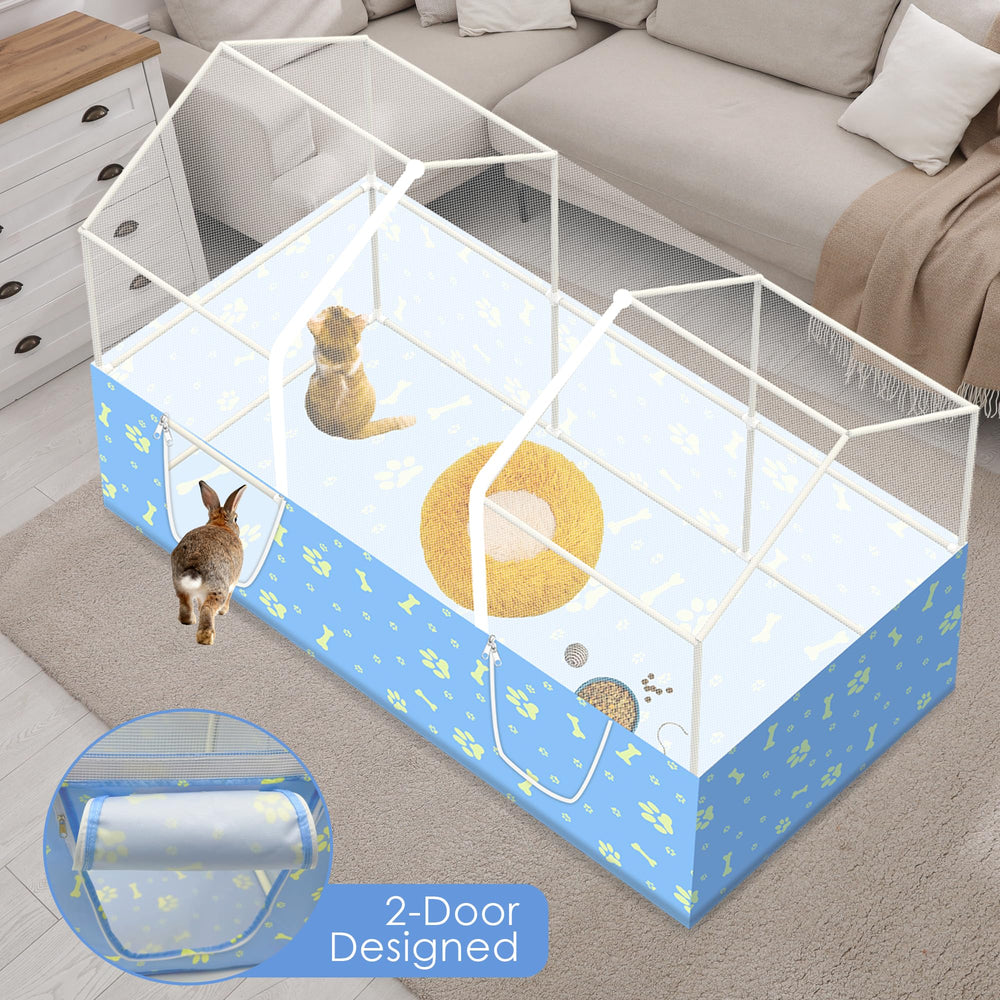 MODESLAB jaula-conejos 48x24 puerta-escotilla-techo, acceso para limpieza y alimentación.
