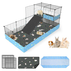 MODESLAB jaula cobayas 2 pisos con lona protectora para interior seguro.