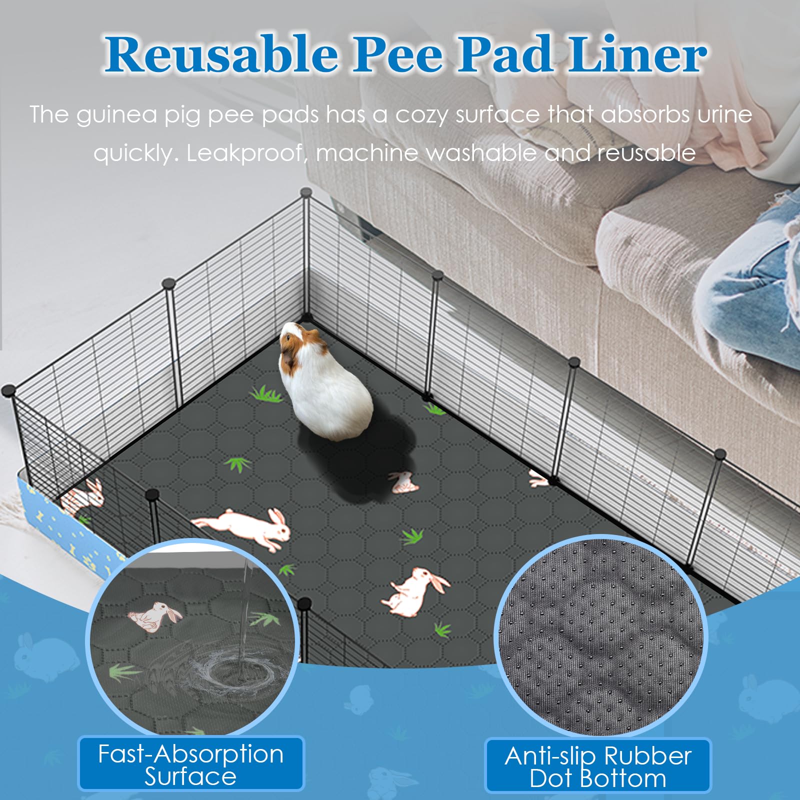 MODESLAB jaula cobayas dimensiones 24x48 pulgadas ofrece amplia área para dos mascotas.