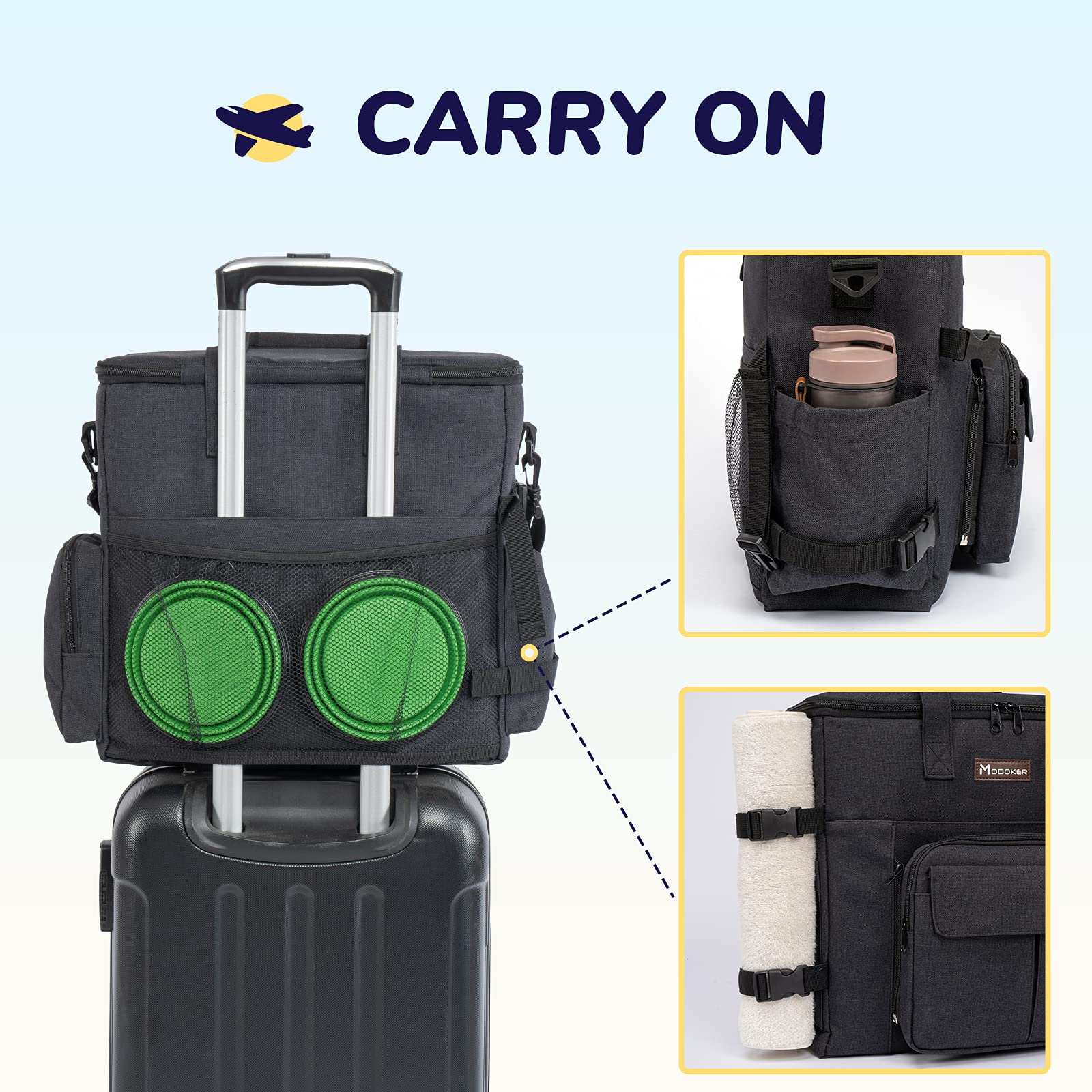Bolsa de viaje para perro apta para aerolíneas Modoker.