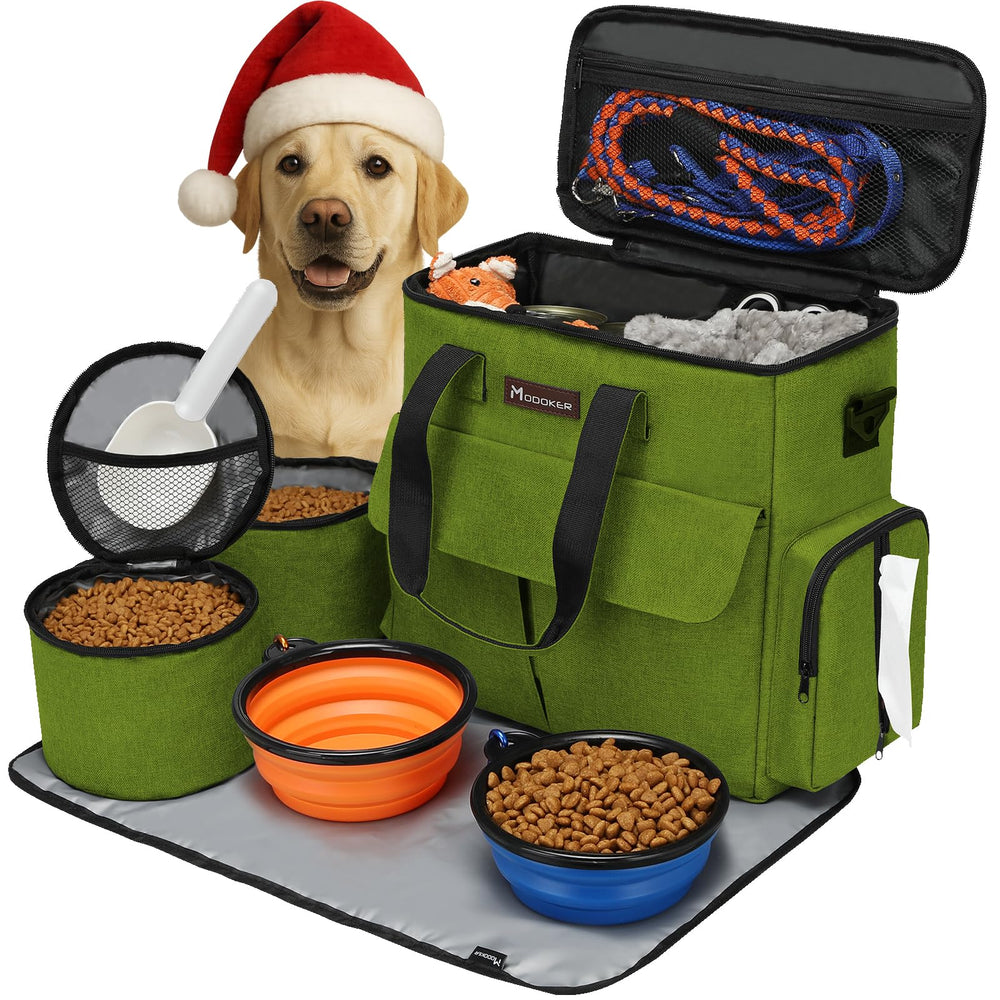 Modoker bolsa de viaje para perro verde, perfecta para vuelos y organización a bordo