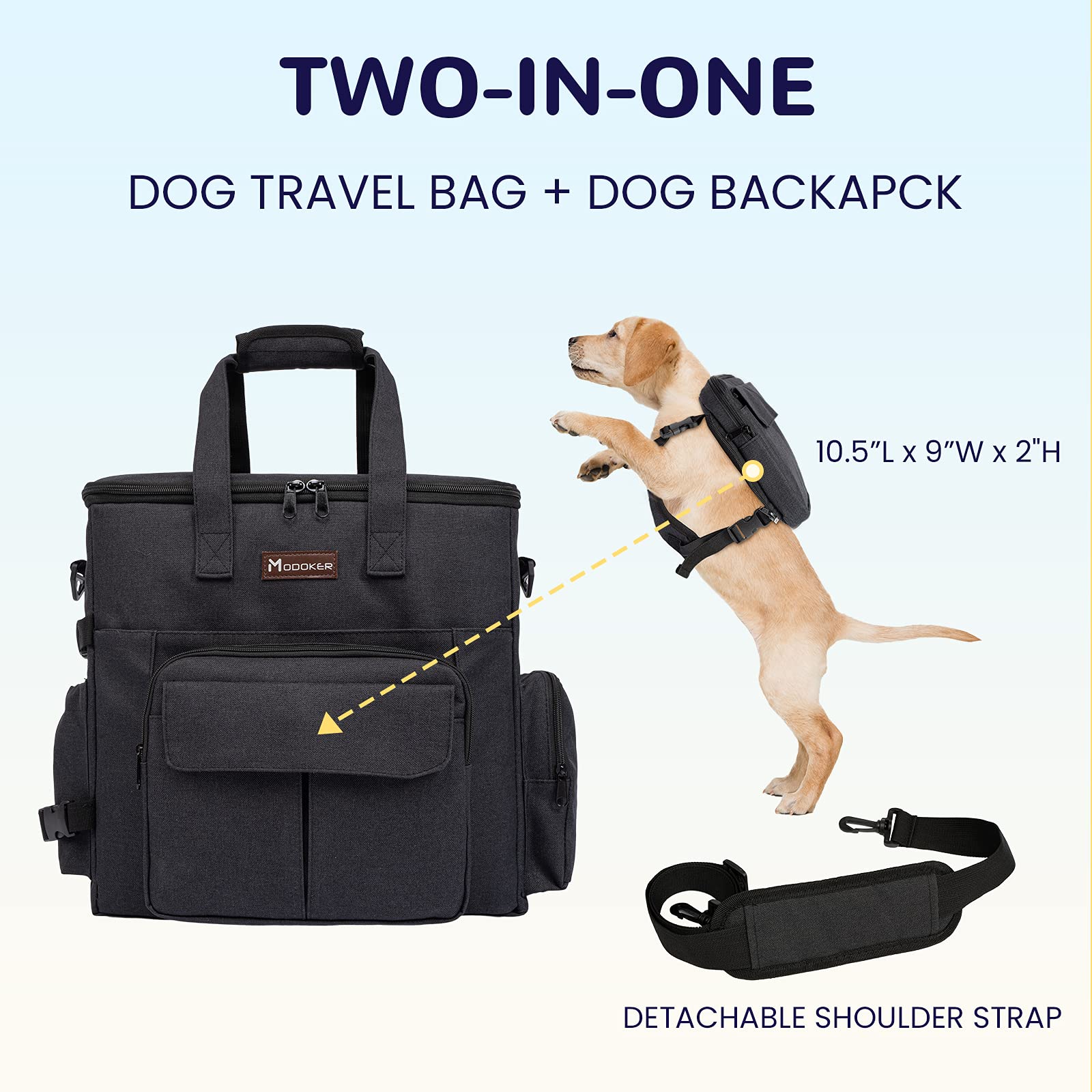 Cuencos plegables para perro dentro de la bolsa Modoker.