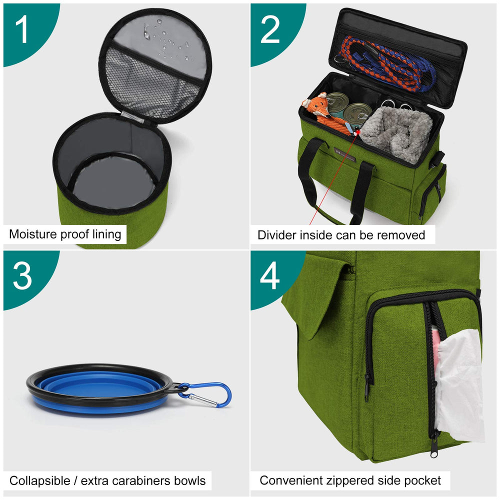 Modoker cuencos de silicona colapsables verdes, prácticos y fáciles de lavar