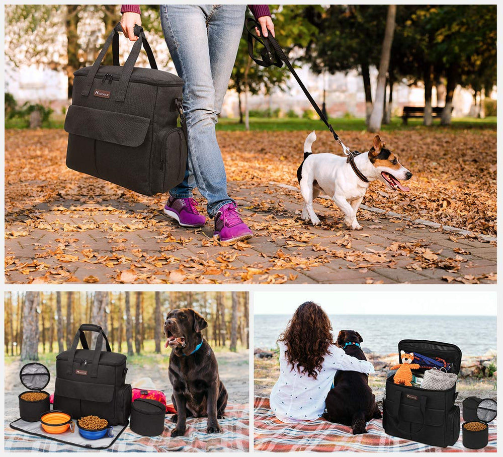 Modoker kit de viaje para perros en uso, ideal para fines de semana y salidas al parque.