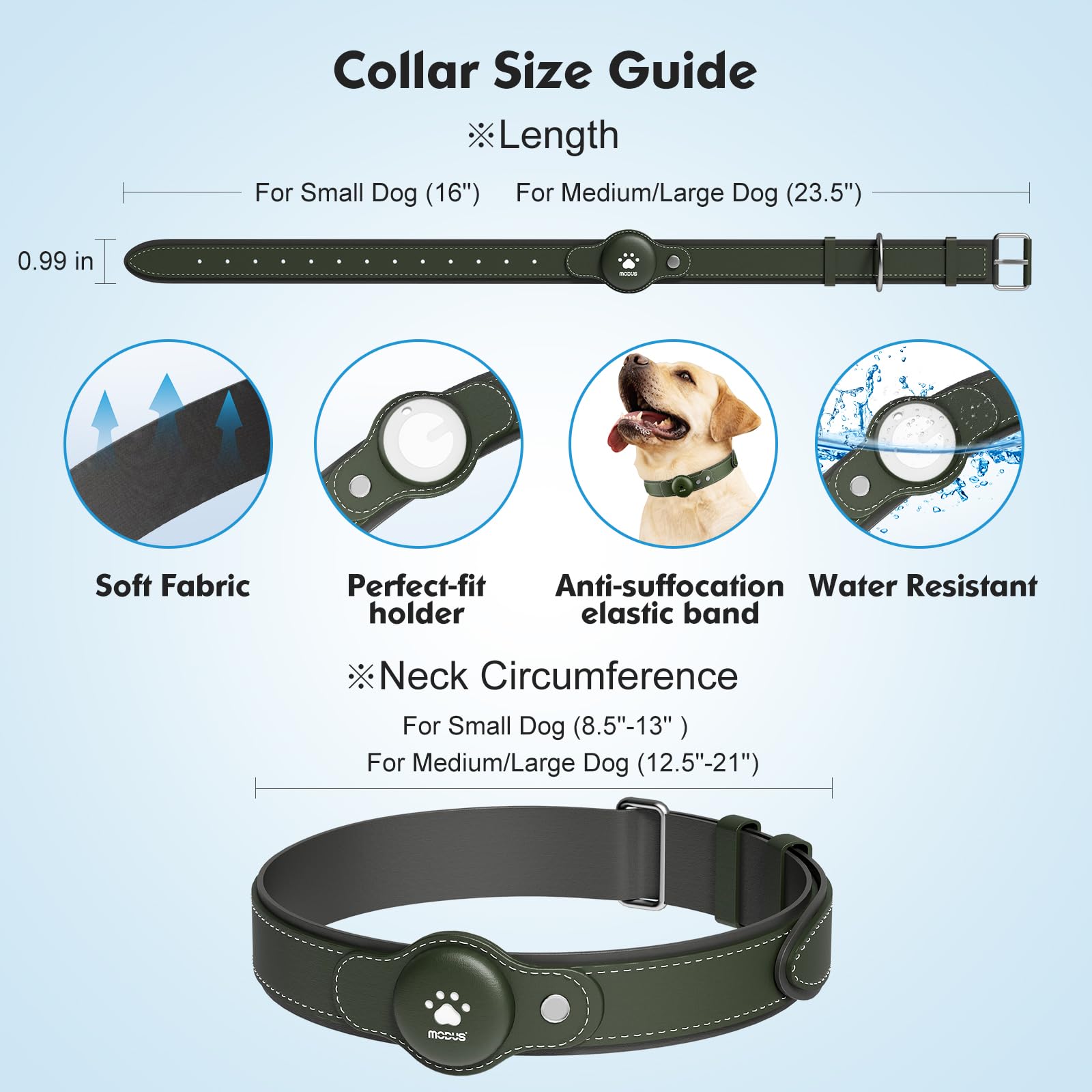 MODUS collar ligero y duradero para caminatas y juegos.