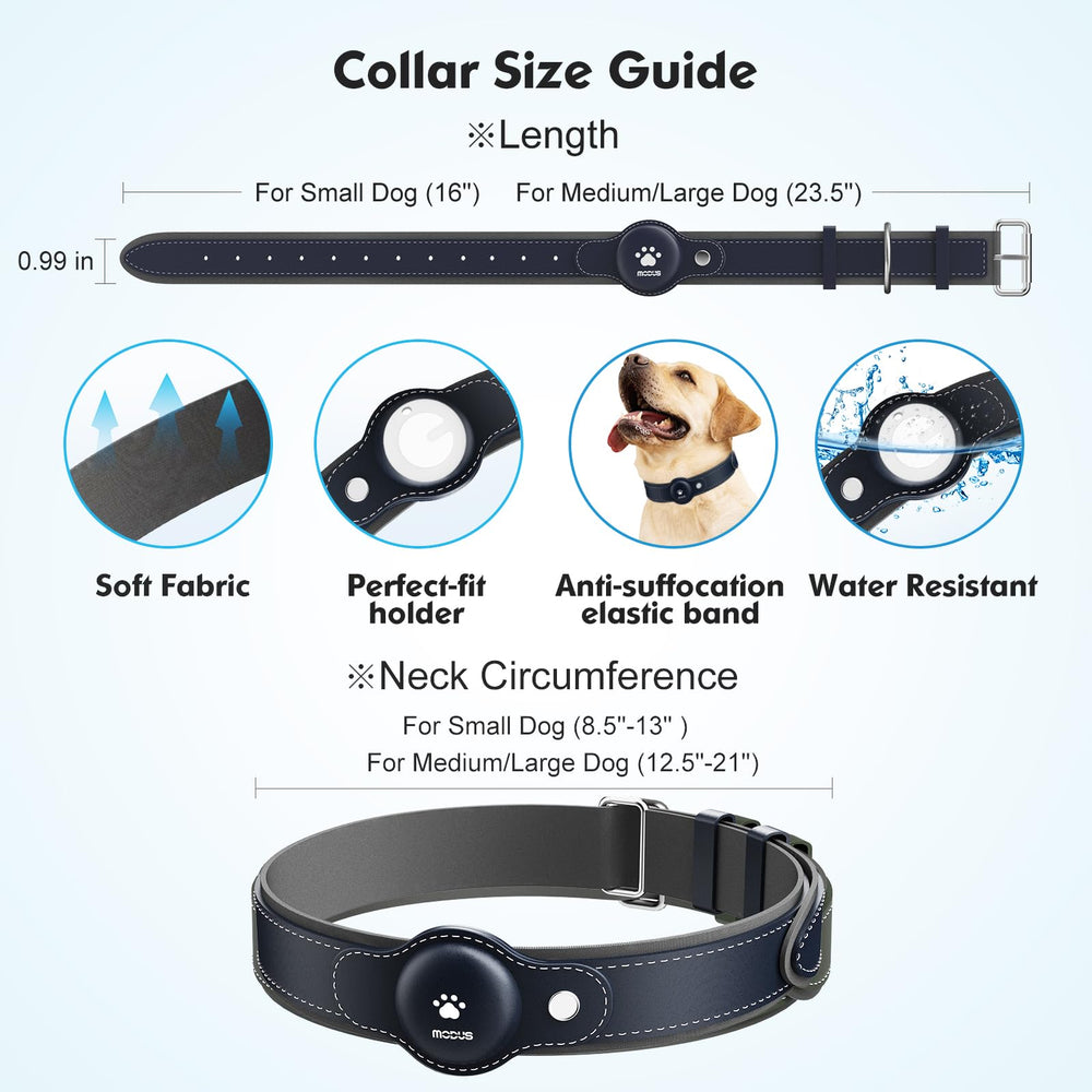 MODUS collar en uso, alerta de salida para mayor seguridad.
