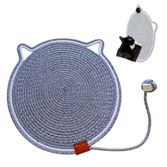 MoeQOassis: rascador para gatos redondo en pared, protege muebles y facilita juego.