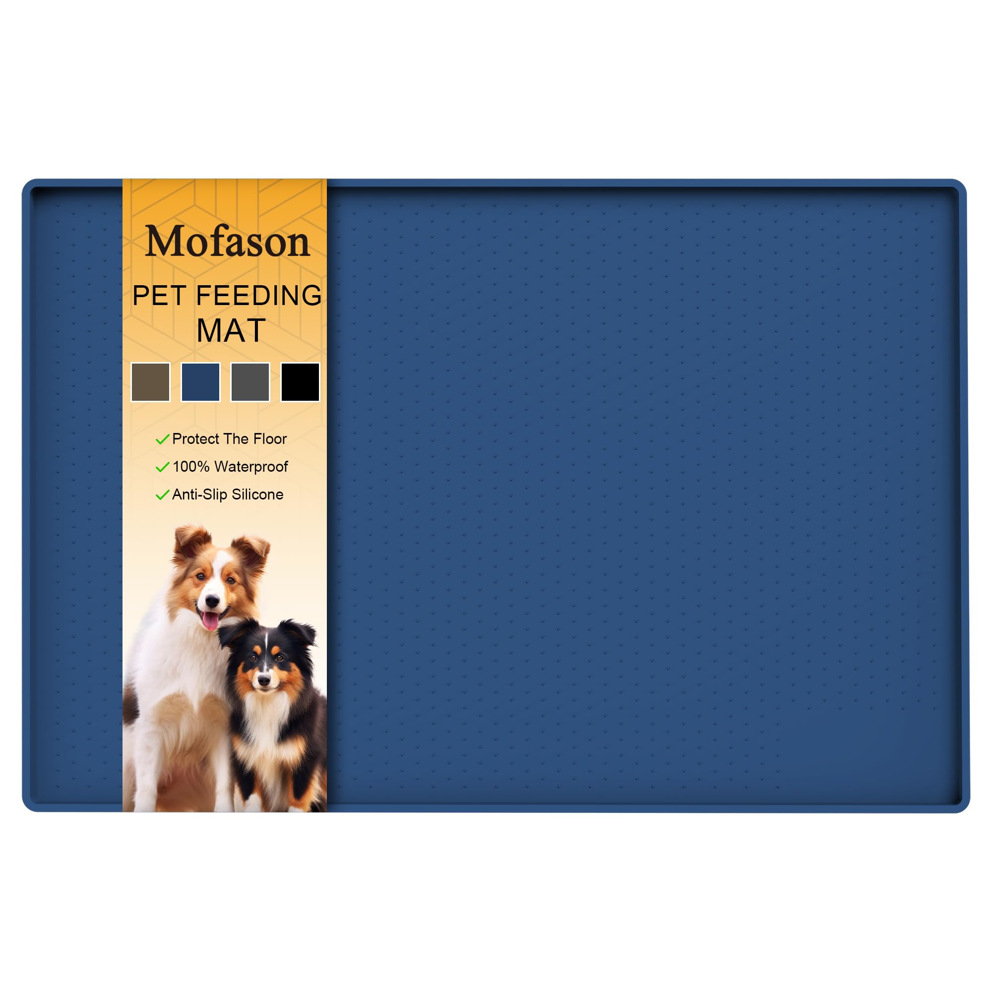 Tapete Mofason para alimento de mascotas con borde elevado protege el suelo