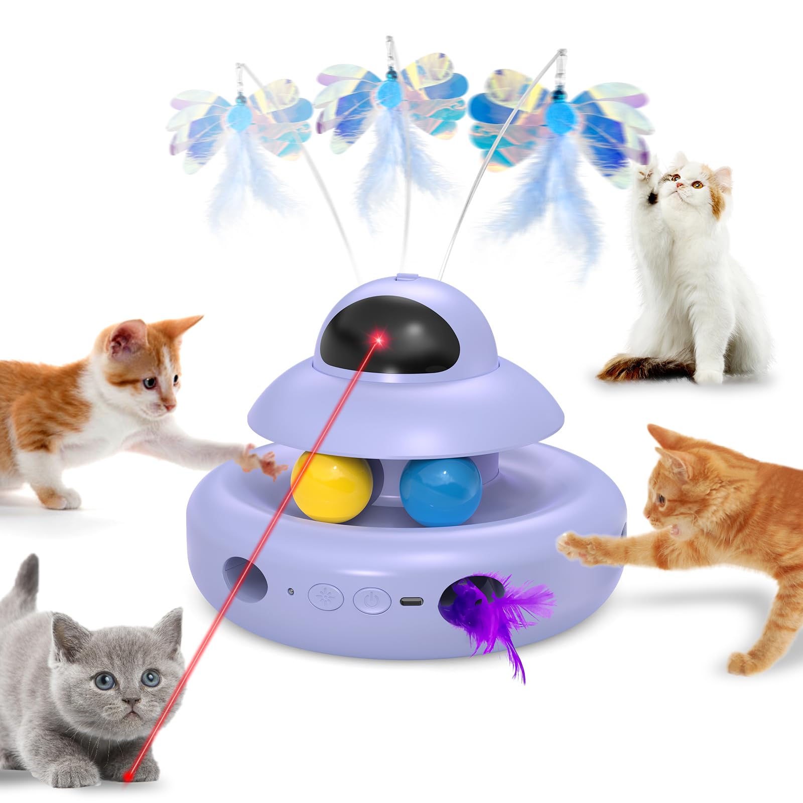 MOHAYA Gato Juguete Interactivo 4 en 1 estimula juego diario.