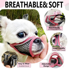 MoiiLavin mordaza para perros con correa ajustable y banda reflectiva, seguridad nocturna.