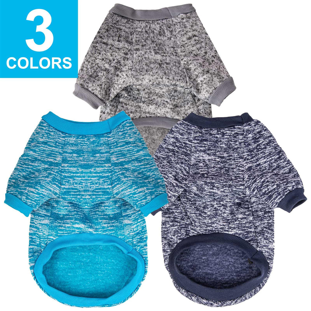 MOIRIG tres-pack sudaderas perro azul: tacto suave y calidez diaria.