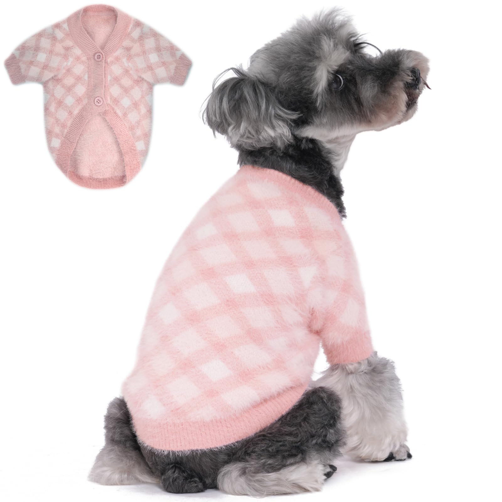 MOIRIG sudadera para perro pequeño rosa en frente, cómodo para paseos fríos
