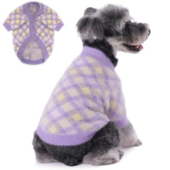MOIRIG suéter para perro pequeño morado en talla mediana, ideal para paseos frescos.