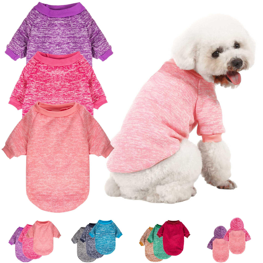 MOIRIG tres-pack de suéteres para perro pequeño, abrigo suave para paseos fríos.