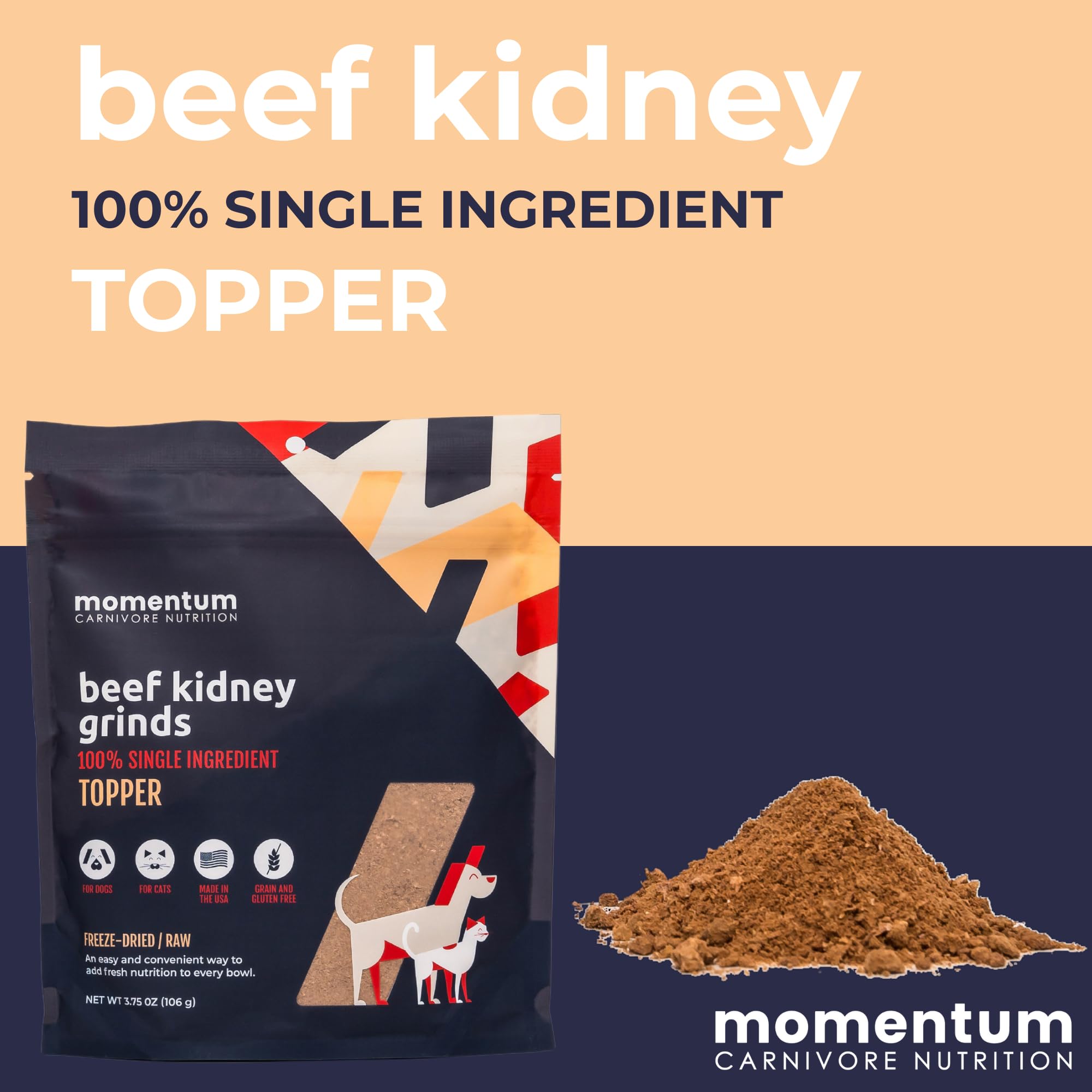 Momentum Carnivore Nutrition, presentacion de 3,75 onzas para uso diario.