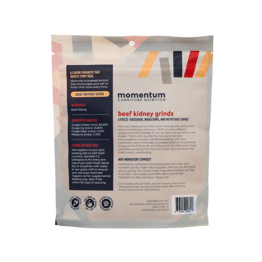 Momentum Carnivore Nutrition, rinon liofilizado, ingrediente unico para dieta proteica.