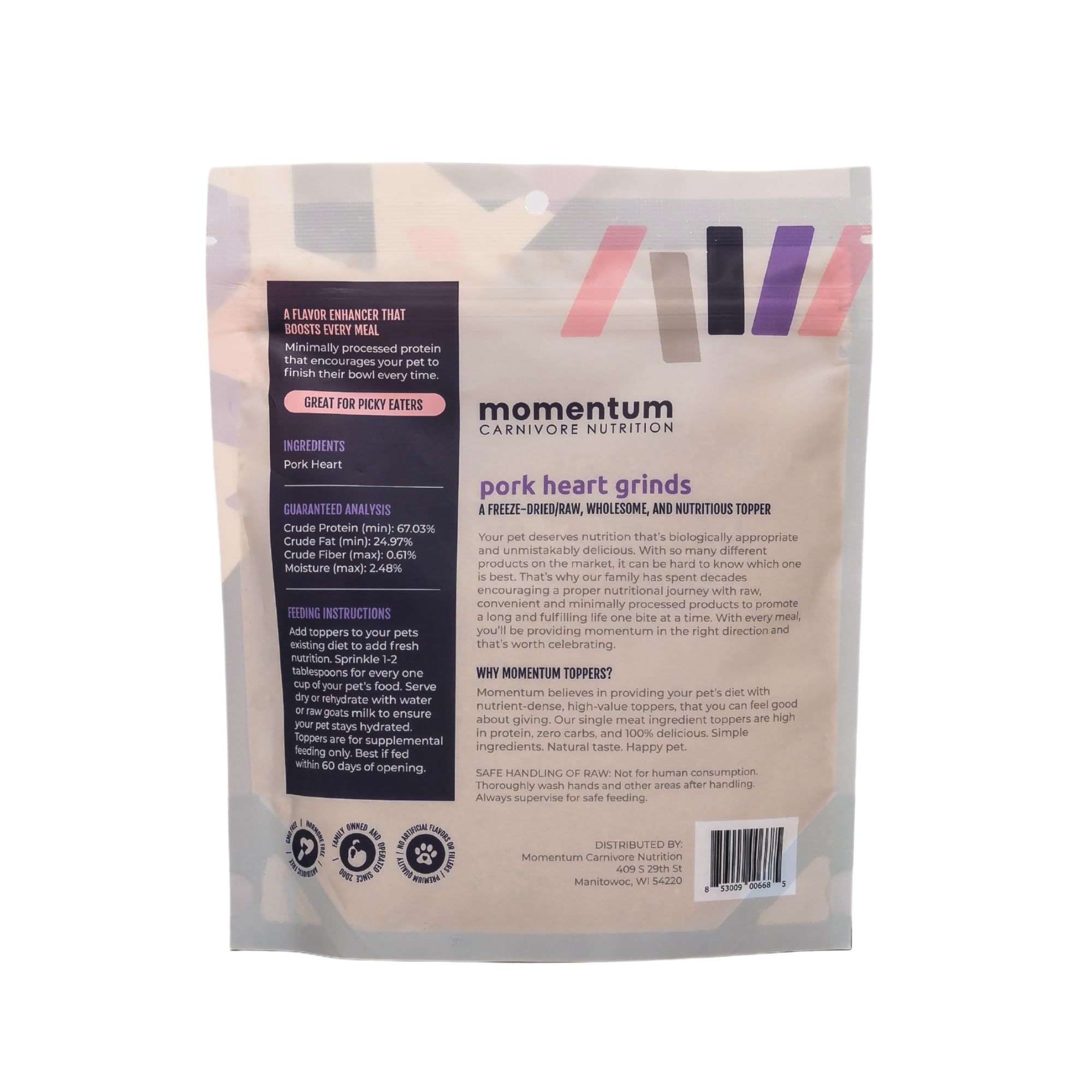 Momentum Carnivore Nutrition: trozos liofilizados de corazón de cerdo para añadir proteína