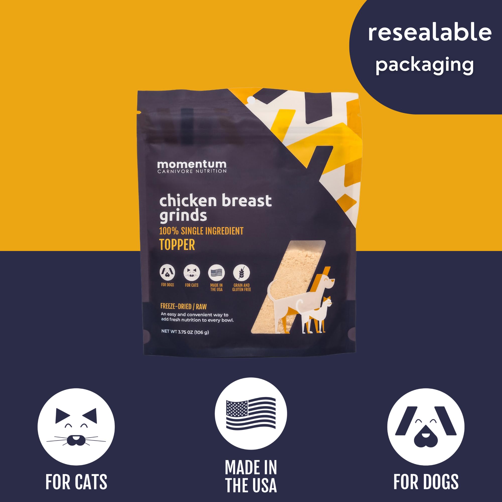 Momentum Carnivore Topper: apto para perros y gatos, ideal como complemento de comida.
