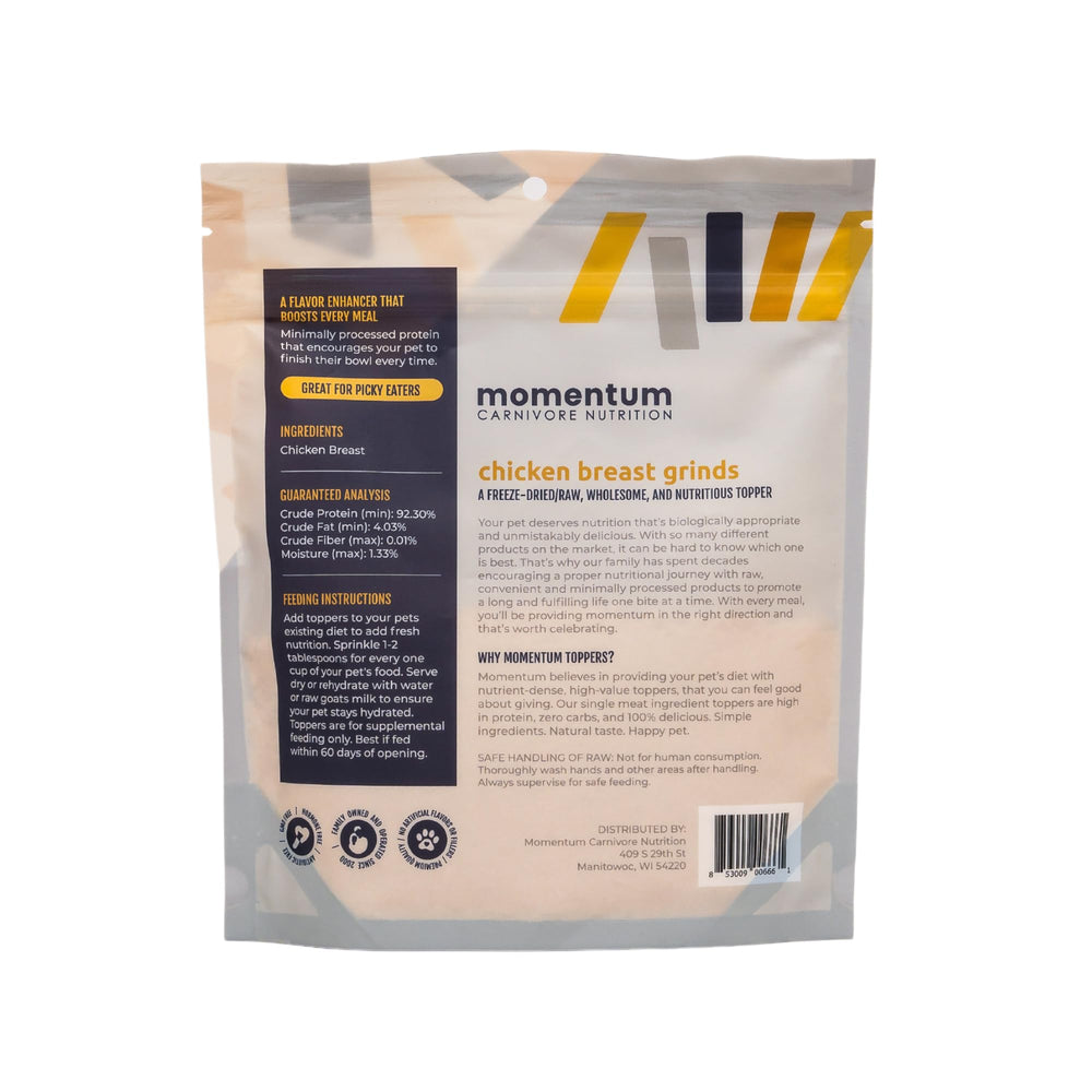 Momentum Carnivore Topper: espolvoreado sobre croquetas para mejorar el sabor y la aceptación.