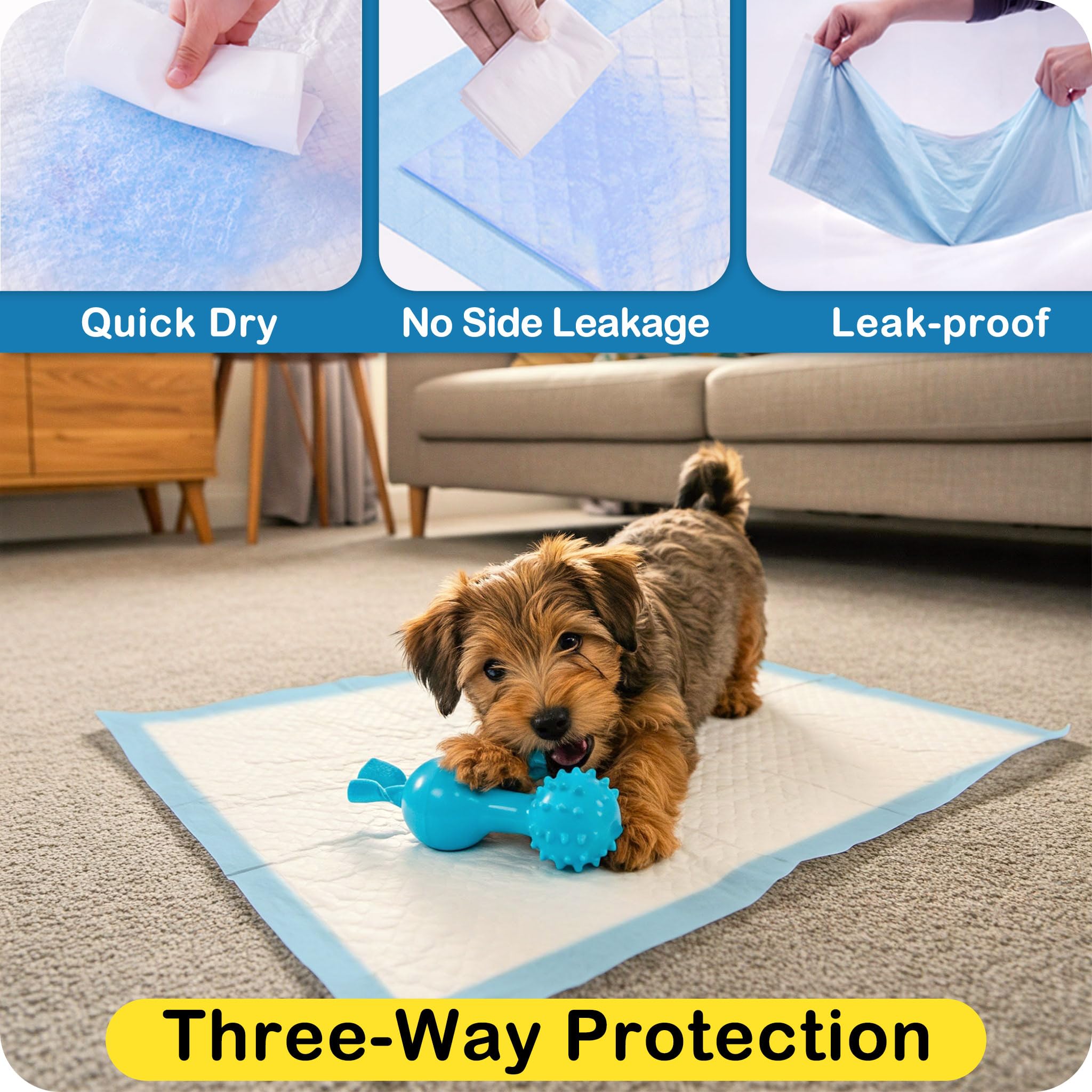 MoMoCo Puppy Pads con base impermeable: protege el suelo
