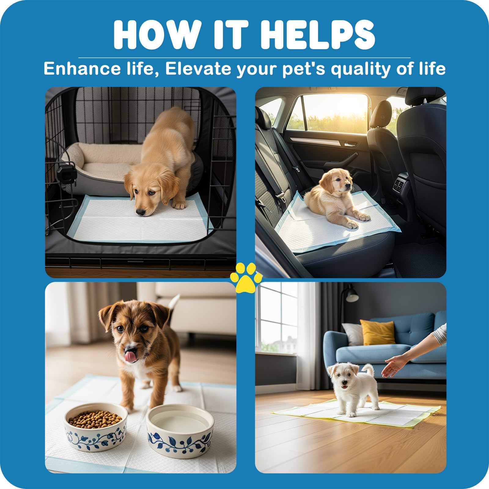 MoMoCo Puppy Pads secado rápido: reduce humedad y manchas