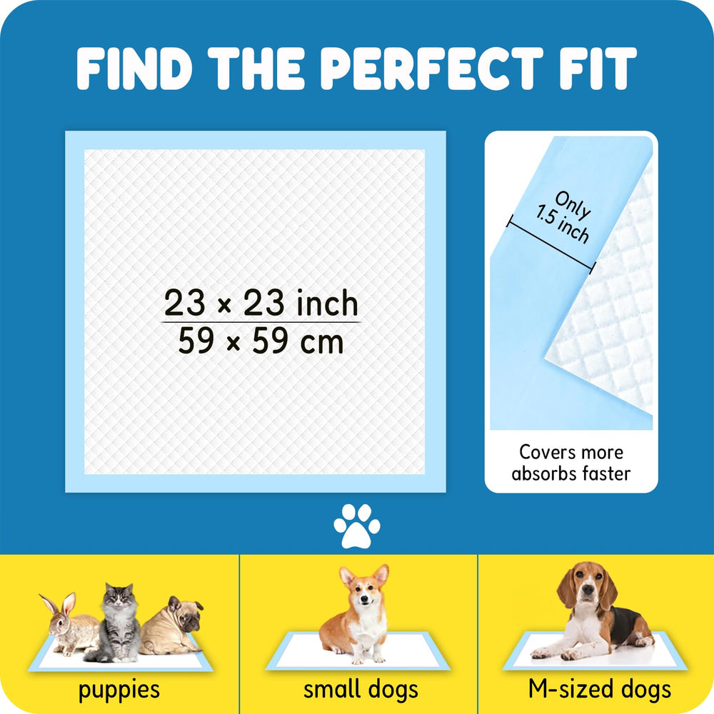 MoMoCo Puppy Pads 23x23 para cachorros: cobertura amplia
