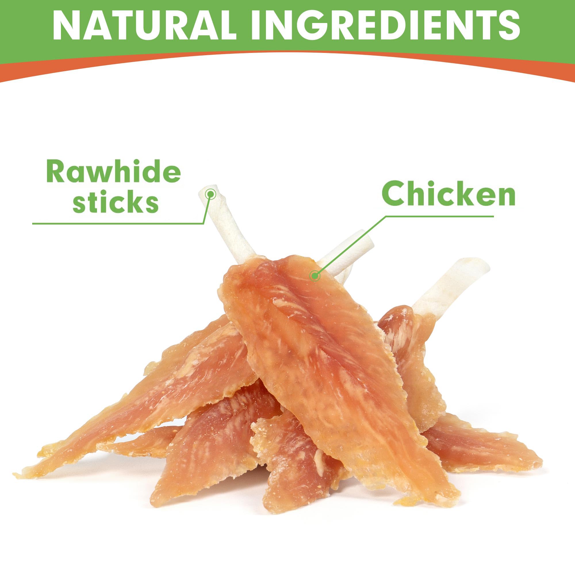 MON2SUN ingredientes naturales de pollo para masticación segura.