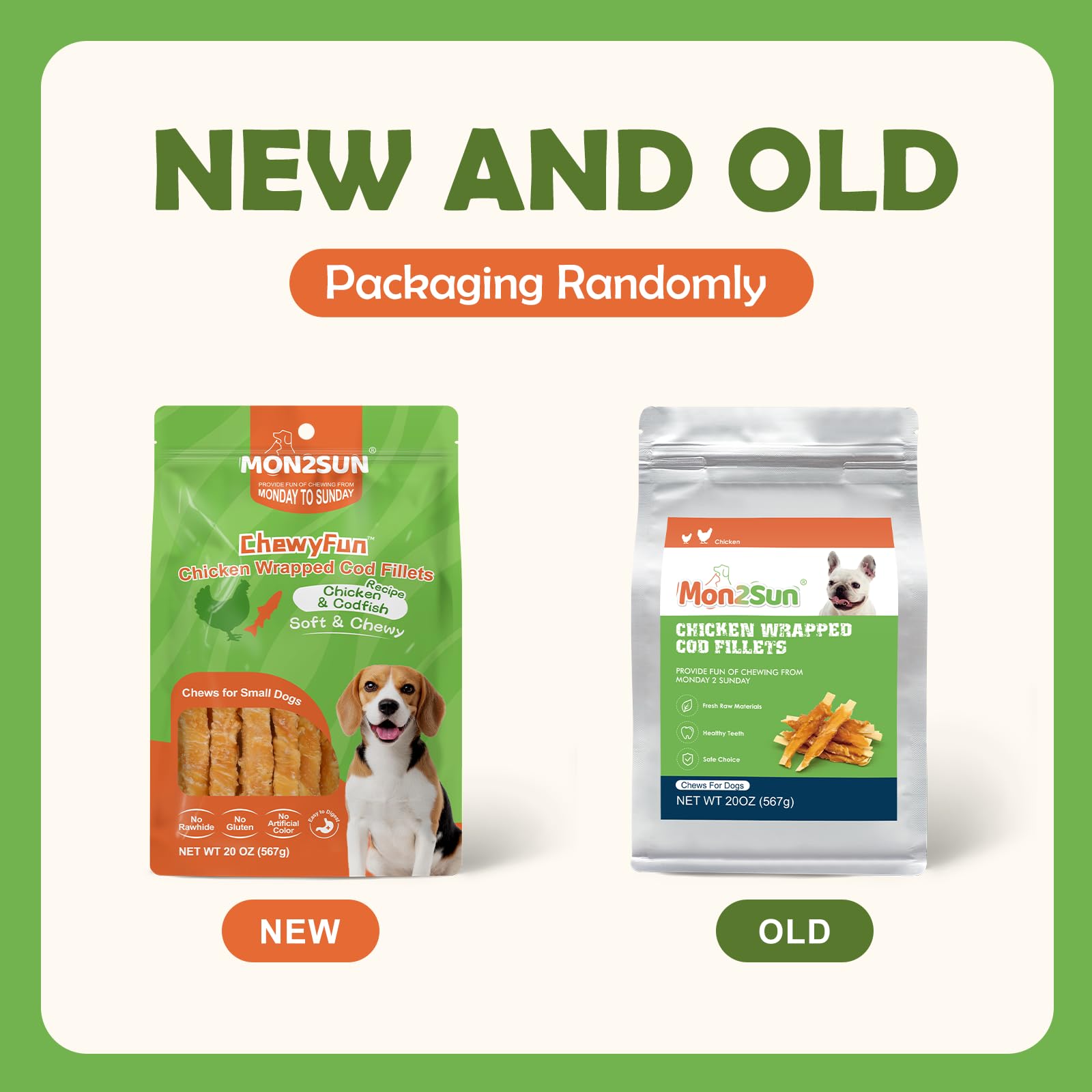 MON2SUN-premios sin cueros digestibles para perros, opción fácil de digerir.