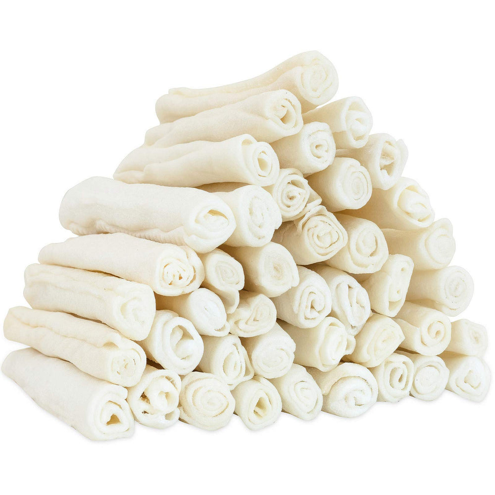 MON2SUN rollos de cuero crudo delgados para perros pequeños, sabor natural