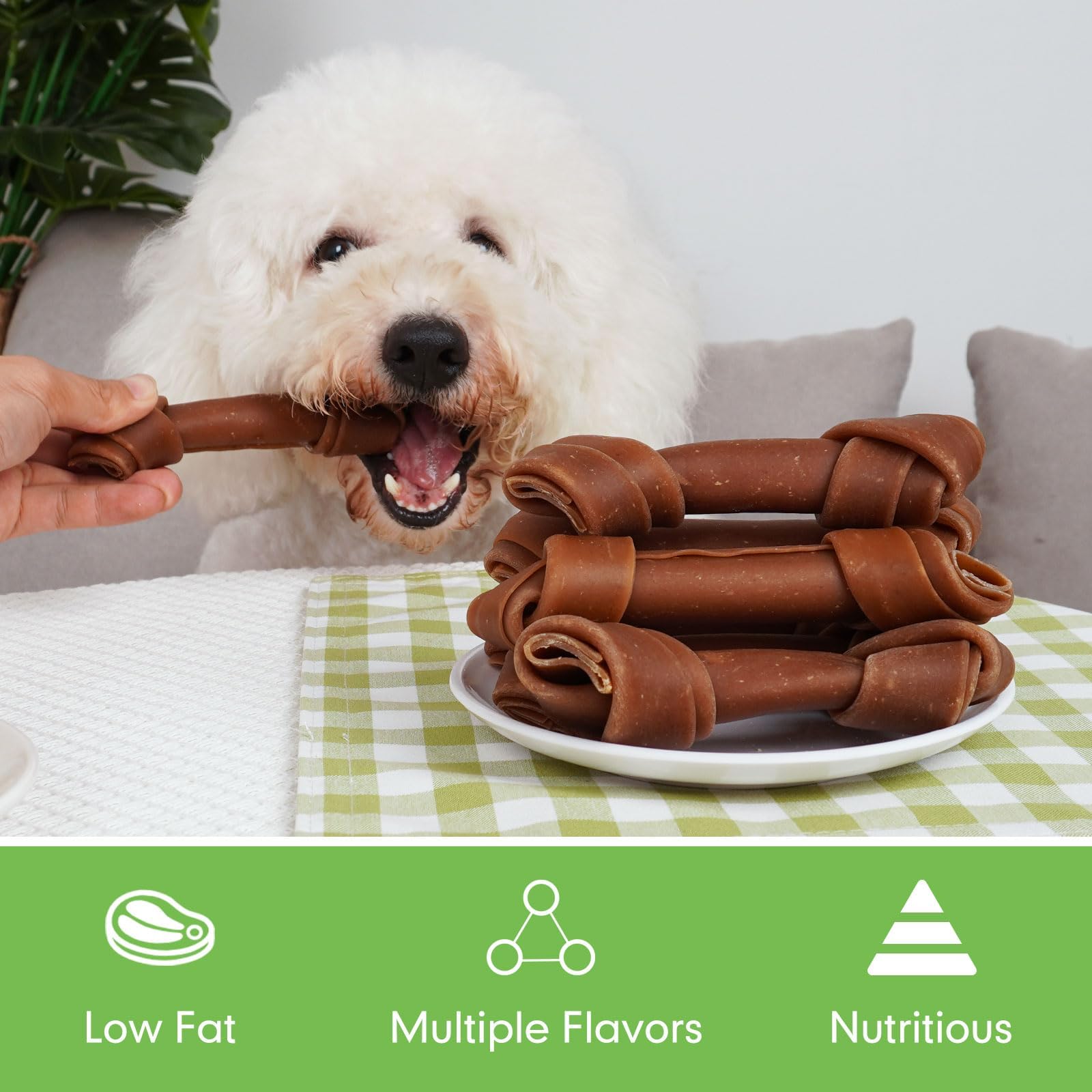 MON2SUN opción de snack sin cuero crudo, más digestible para algunos perros.
