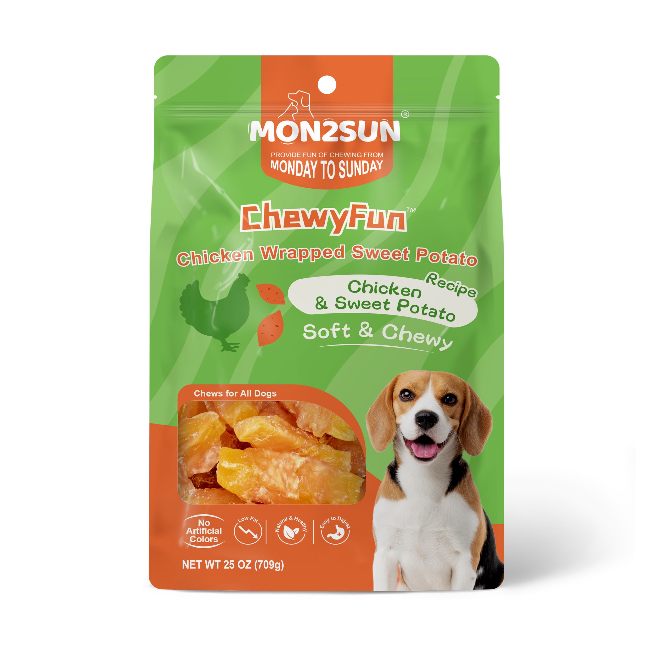 MON2SUN Snack nutritivo con batata y pollo para bienestar diario.