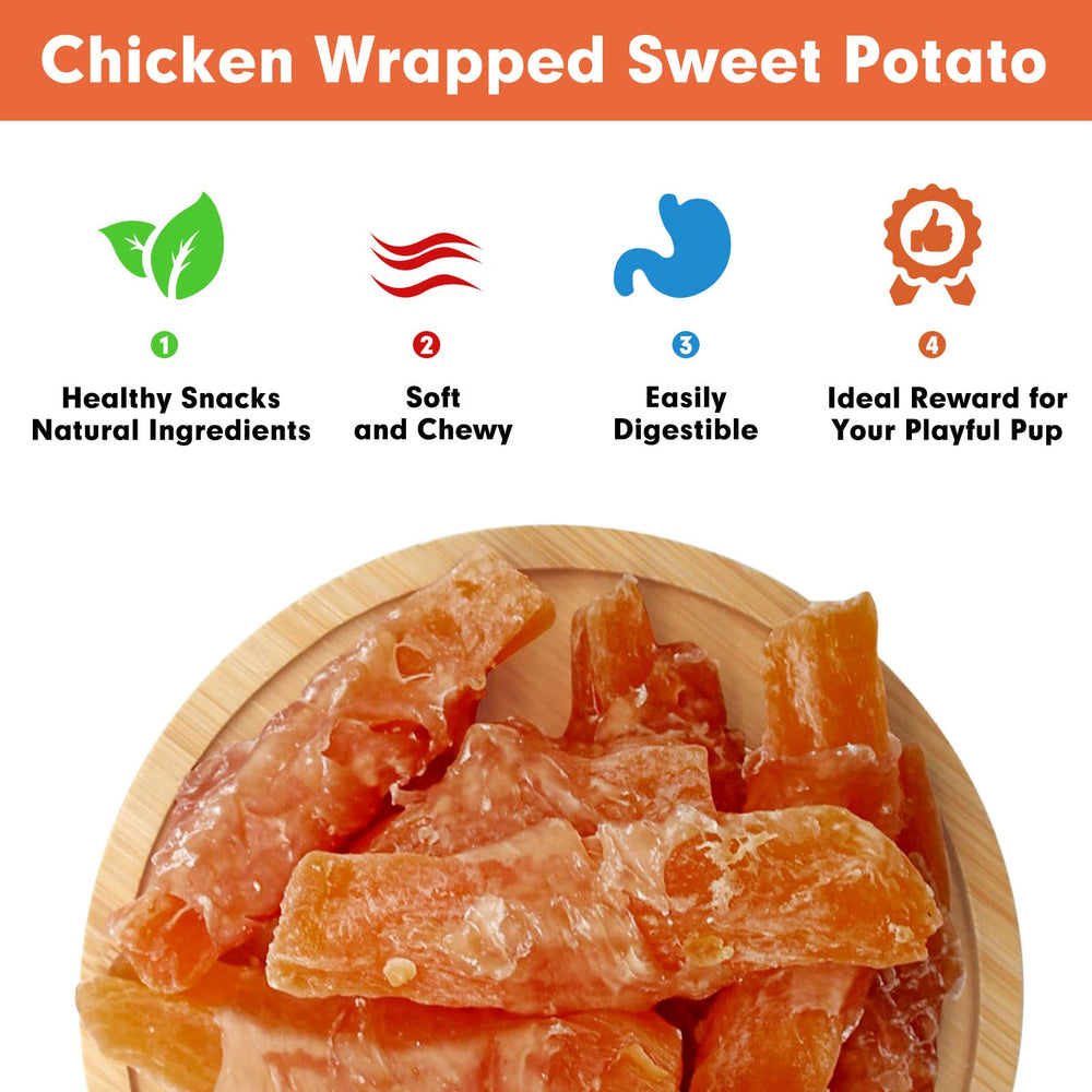 MON2SUN Snack pollo envuelto batata dulce para paseos y viajes.
