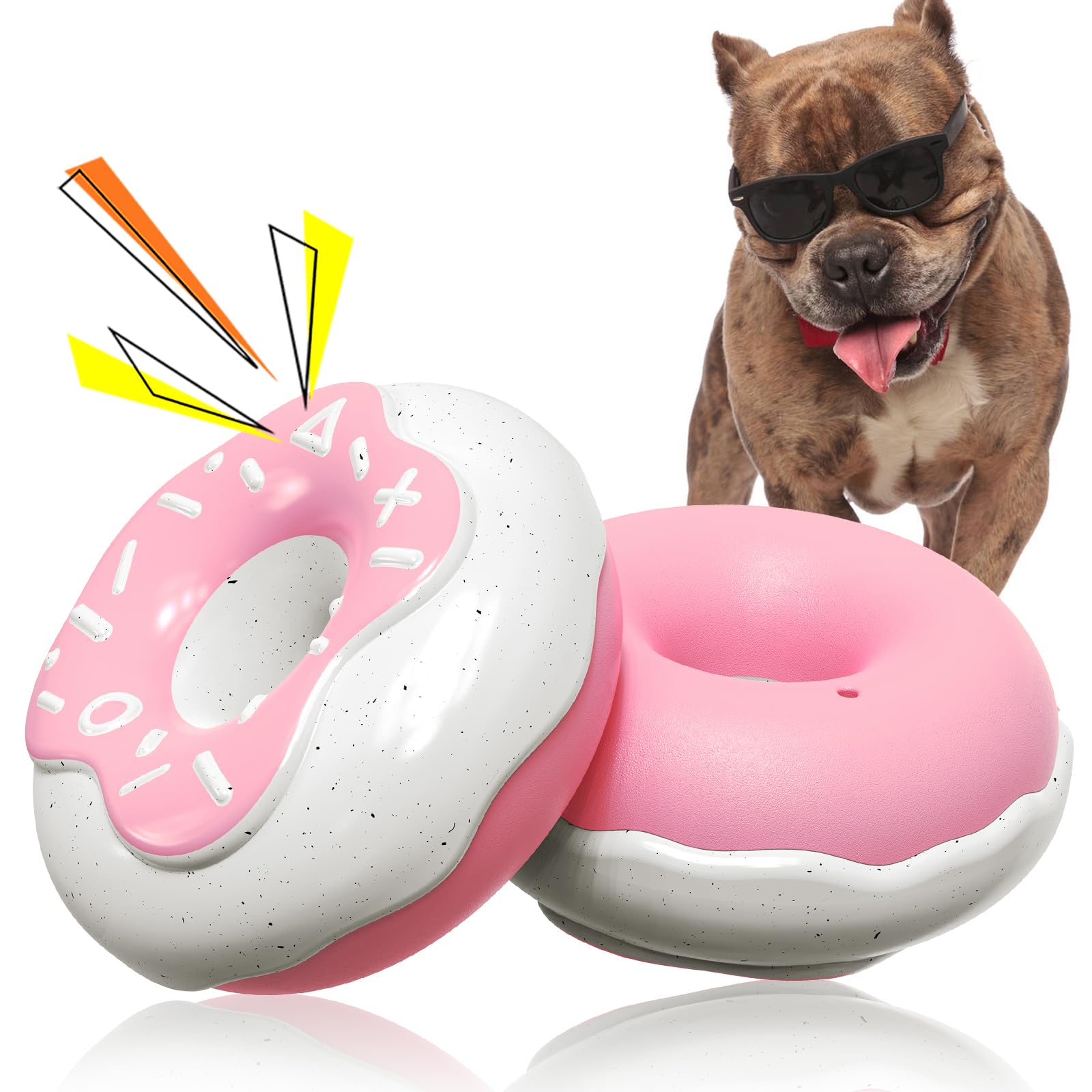 Monotre Donut duradero para perros, ideal para mordidas seguras y juego continuo.
