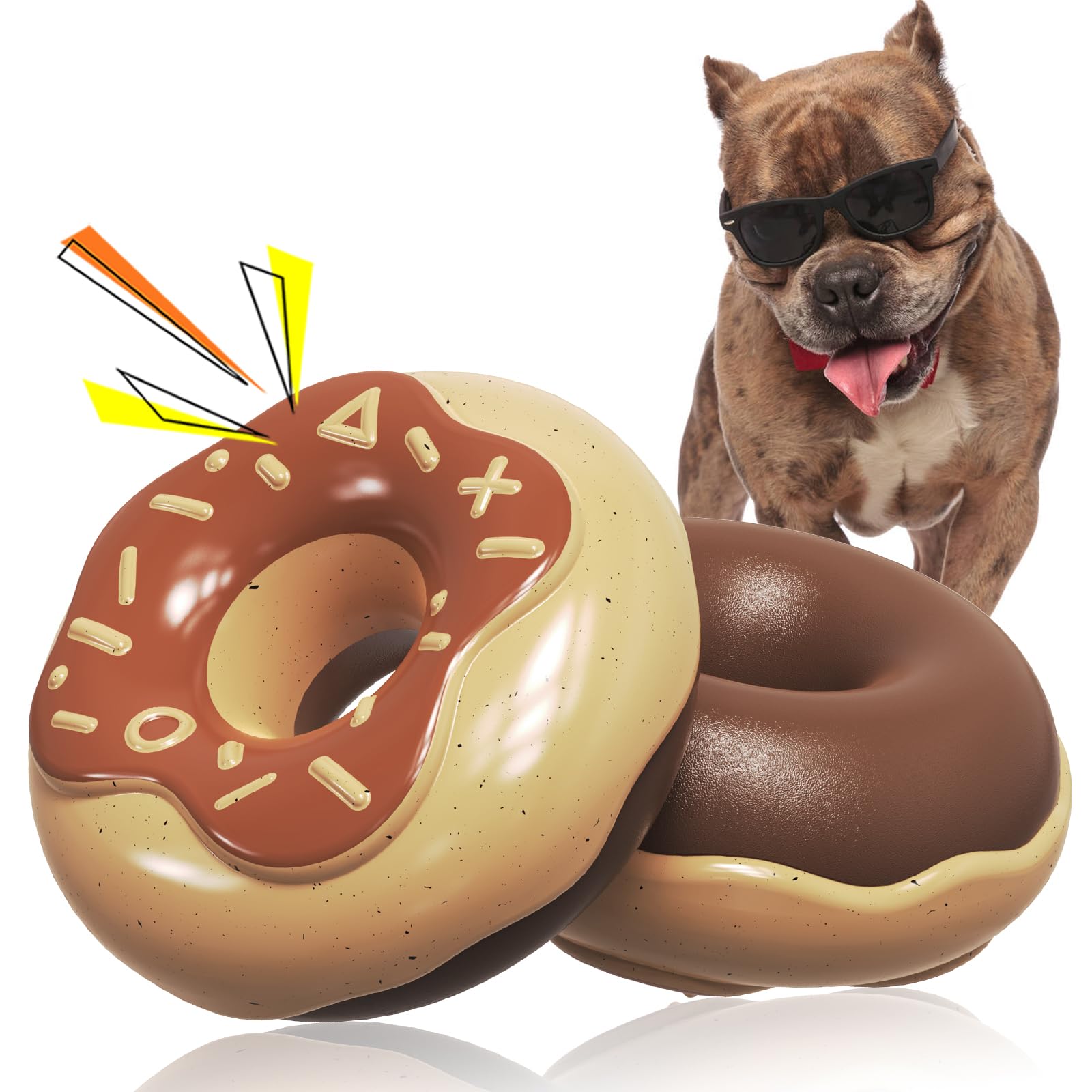 Monotre donut mordedor para perro, resistente y apto para mordidas fuertes.