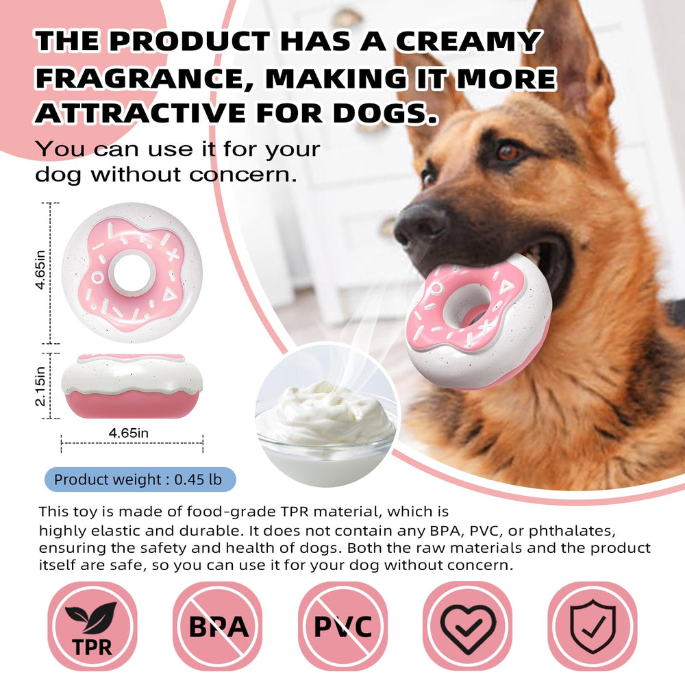 Monotre Donut sabor crema atrae al perro durante el juego.