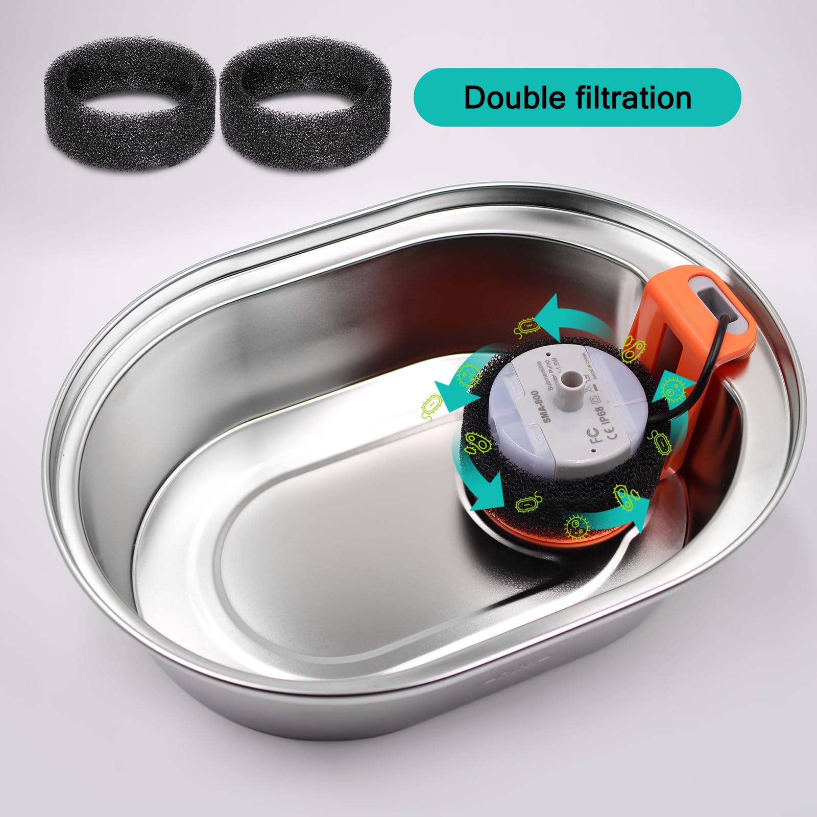 Monsin filtración triple mejora agua para gatos y sabor